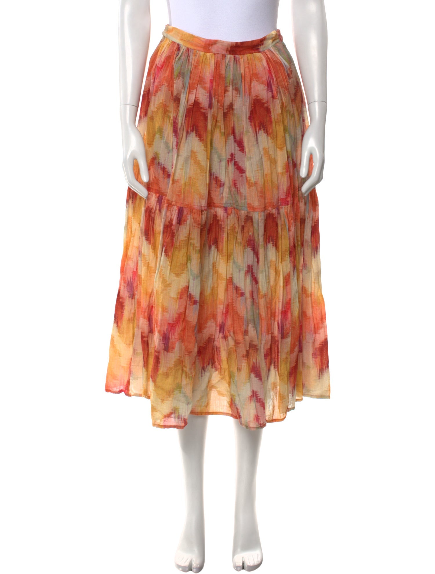 BA&SH Printed Midi Length Skirt