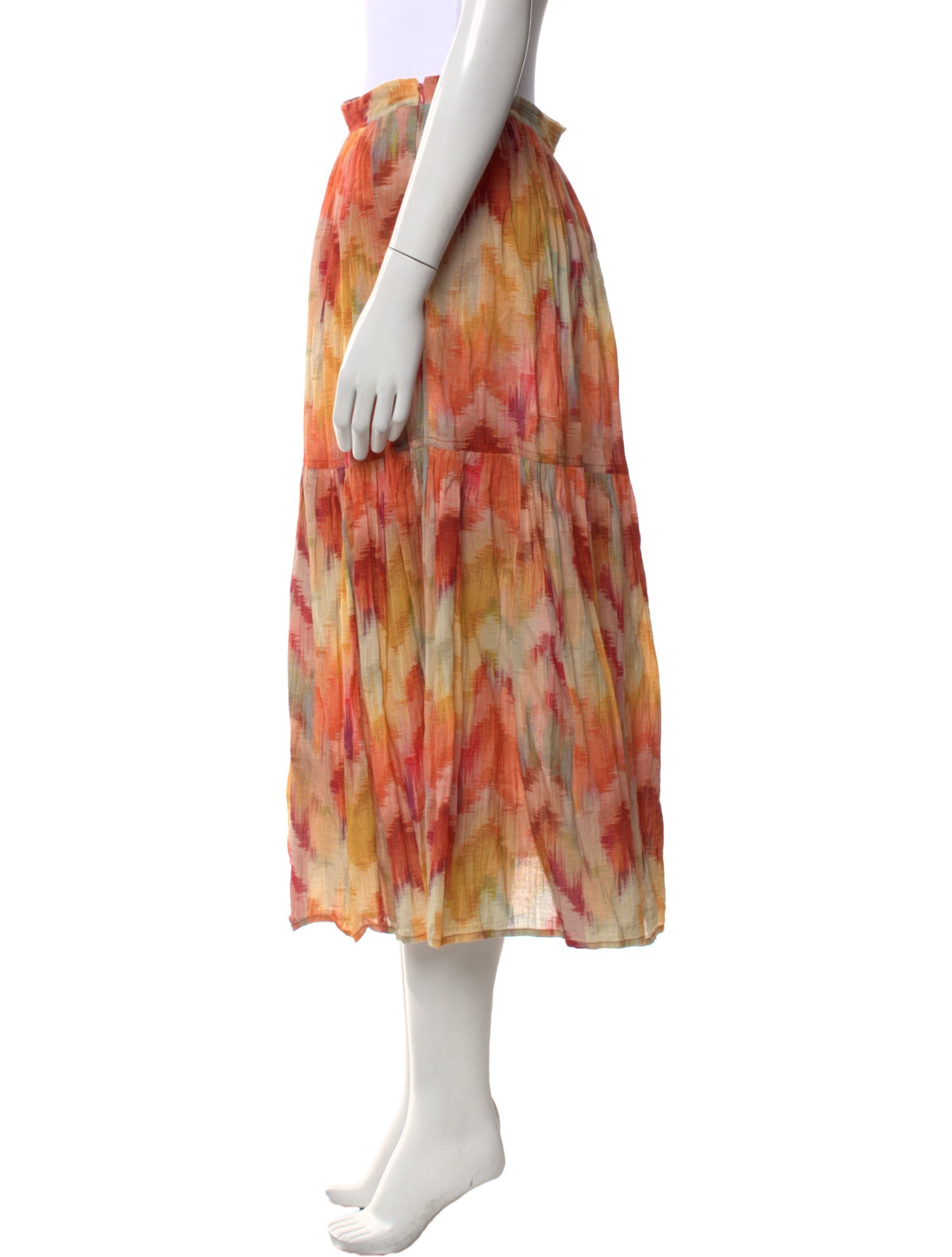 BA&SH Printed Midi Length Skirt