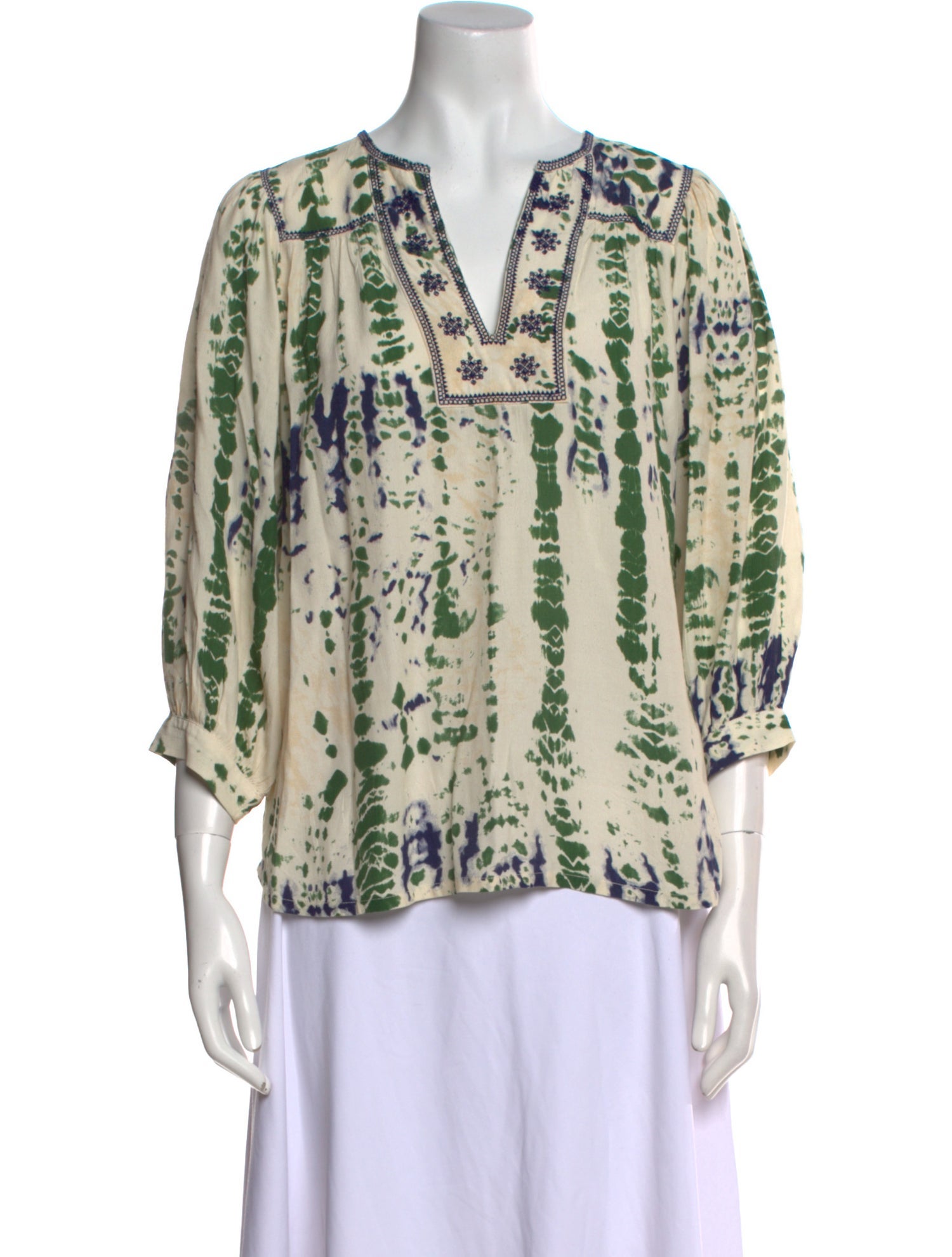 BA&SH Printed V-Neck Blouse