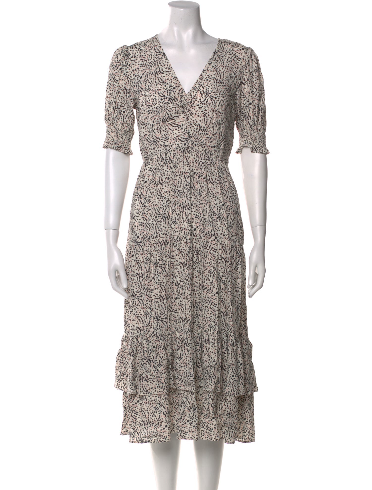 BA&SH Printed Midi Length Dress