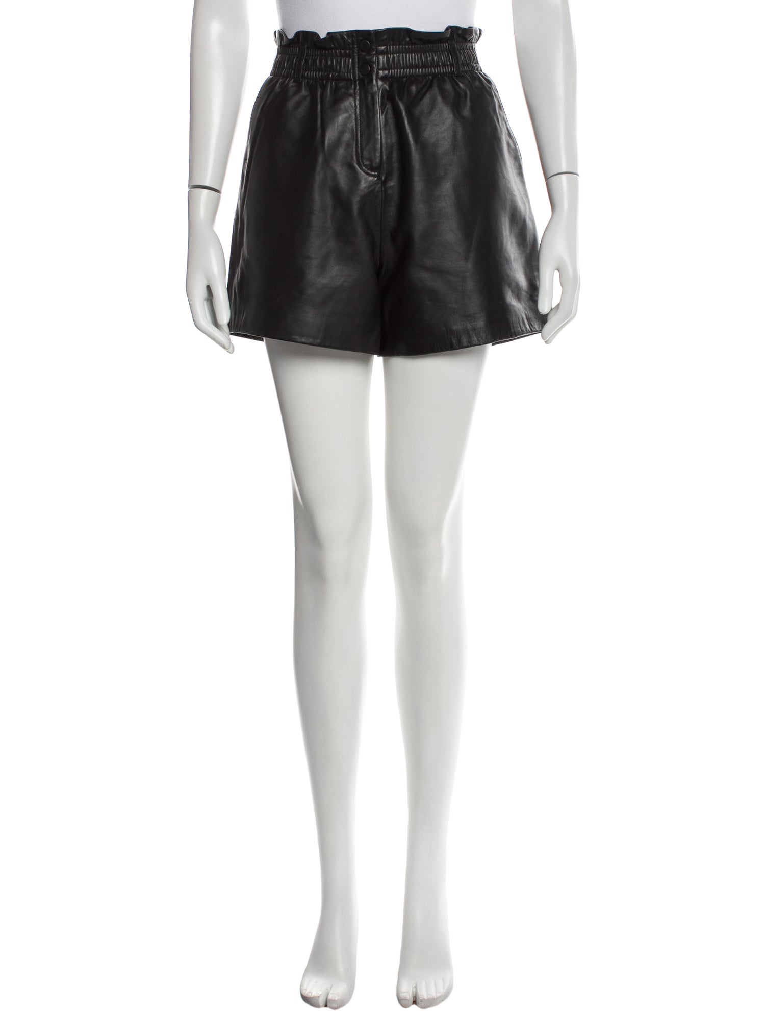 BA&SH Leather Mini Shorts