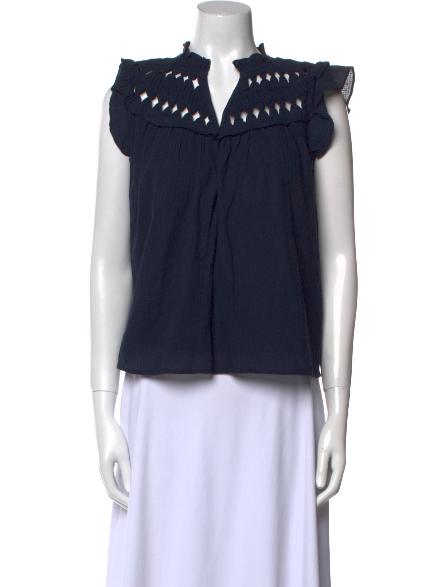 BA&SH V-Neck Sleeveless Crop Top