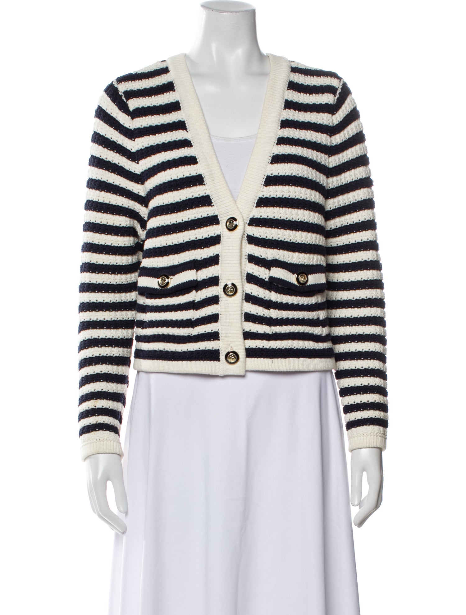 BA&SH Striped V-Neck Sweater