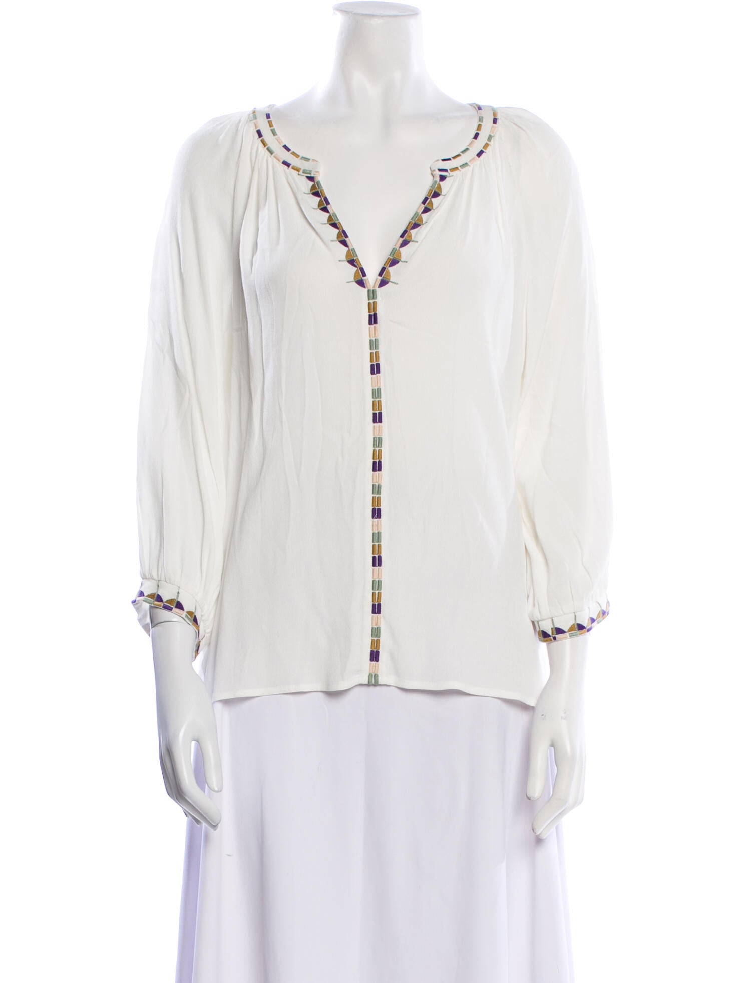 BA&SH V-Neck Three-Quarter Sleeve Blouse