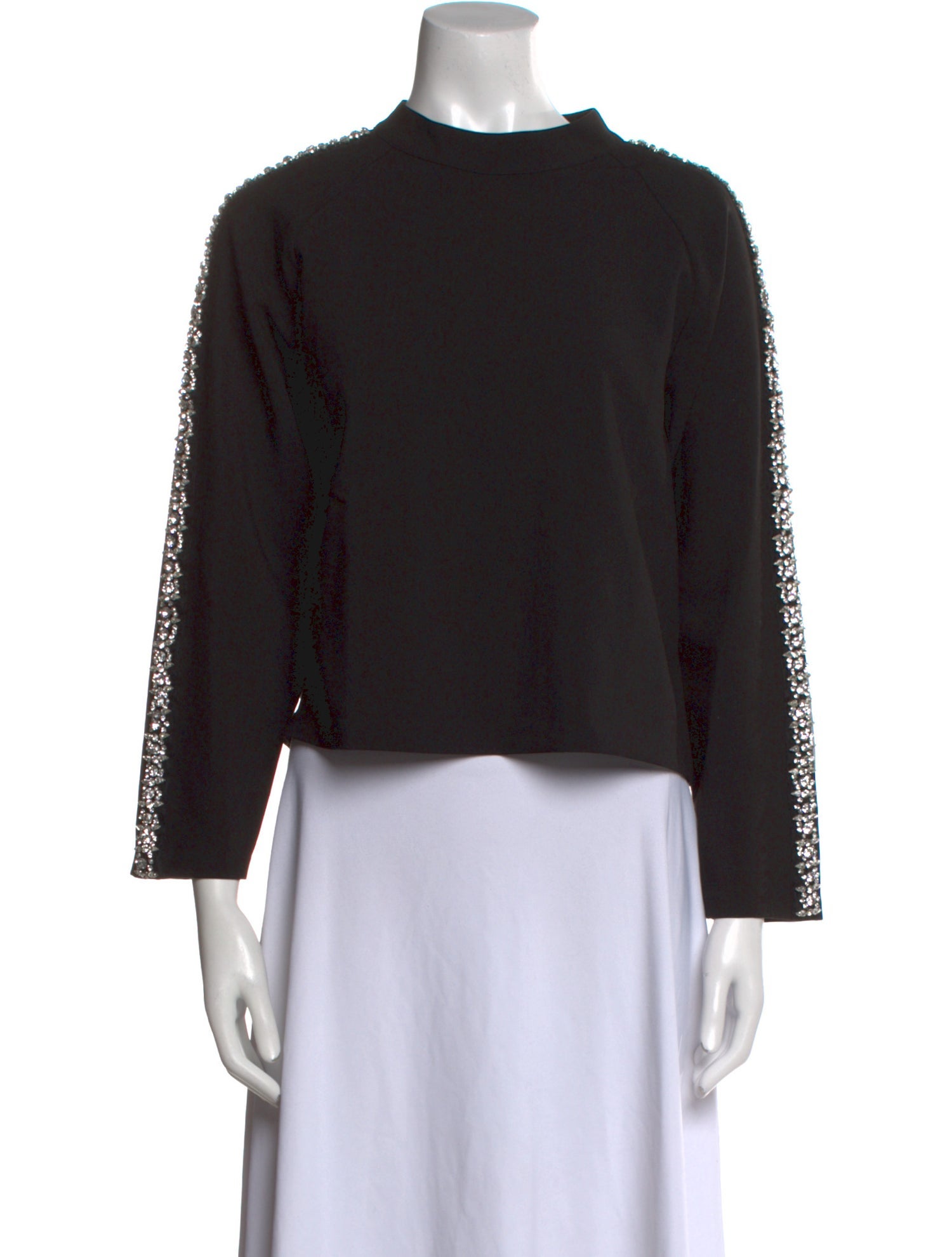 BA&SH Mock Neck Long Sleeve Crop Top