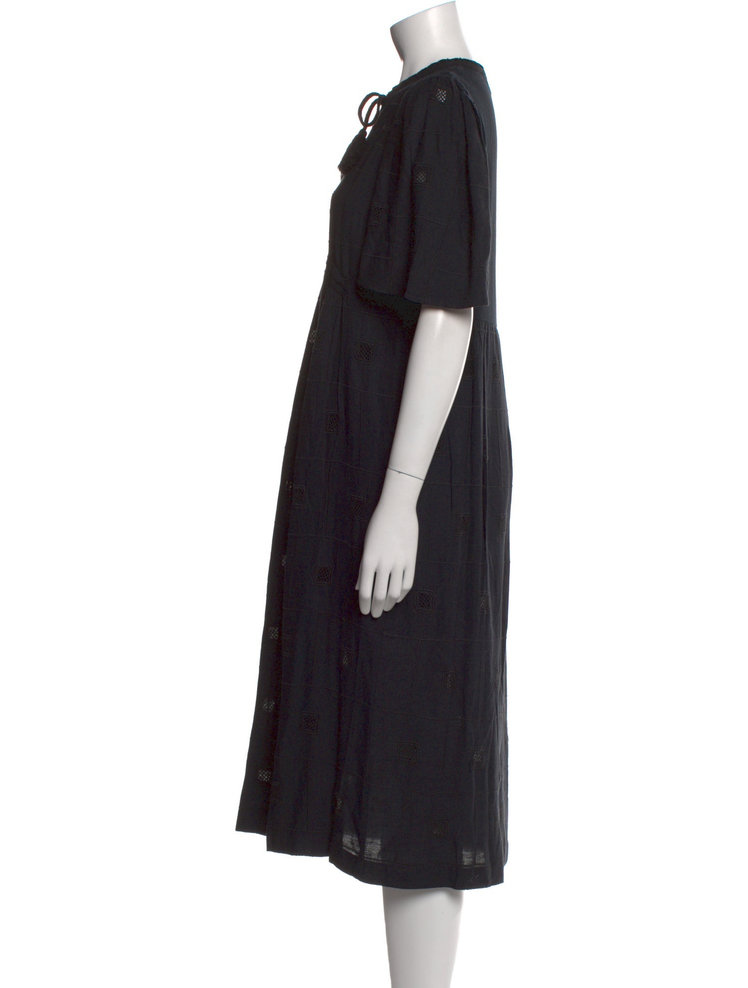 BA&SH Tie Neck Midi Length Dress