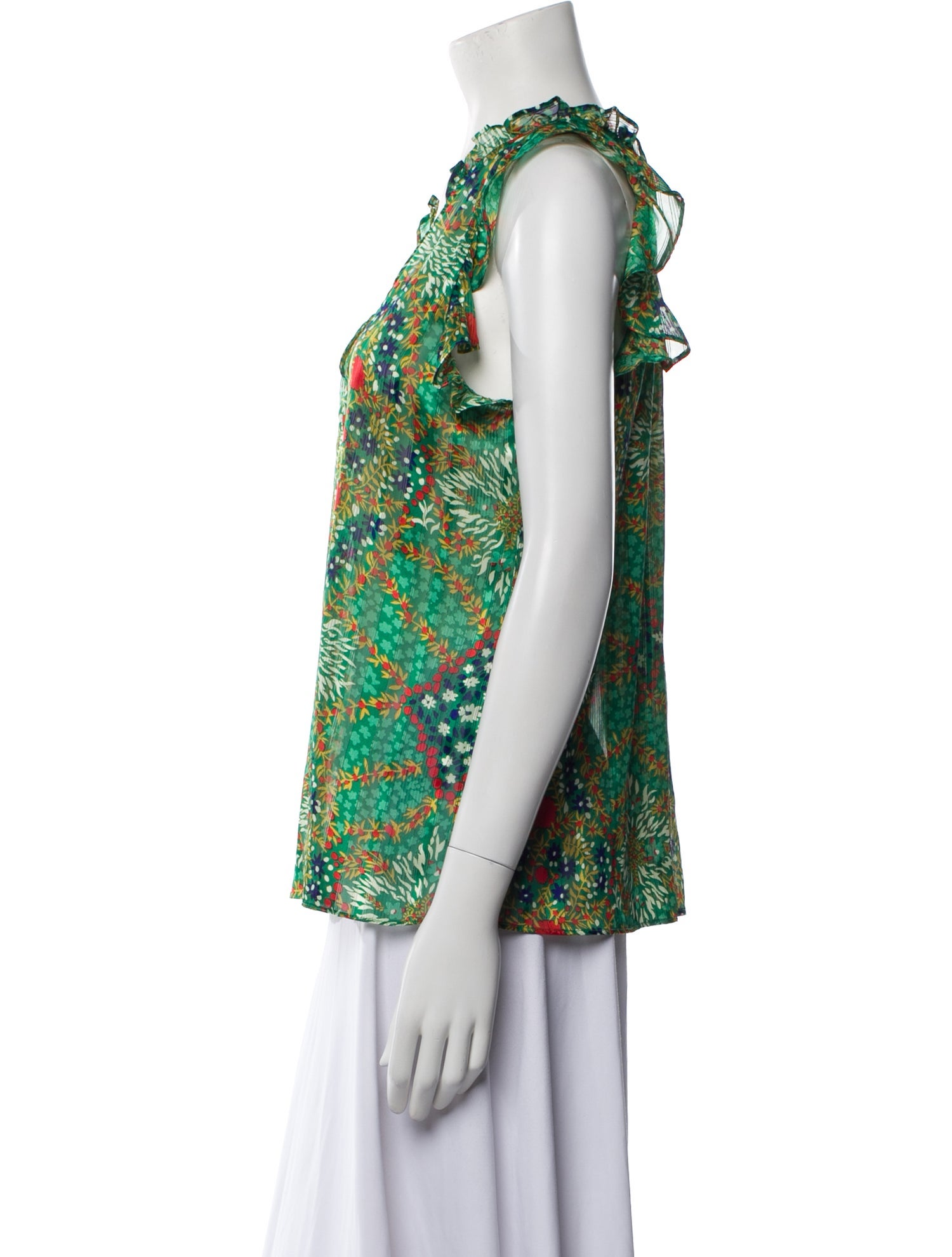 BA&SH Floral Print V-Neck Blouse