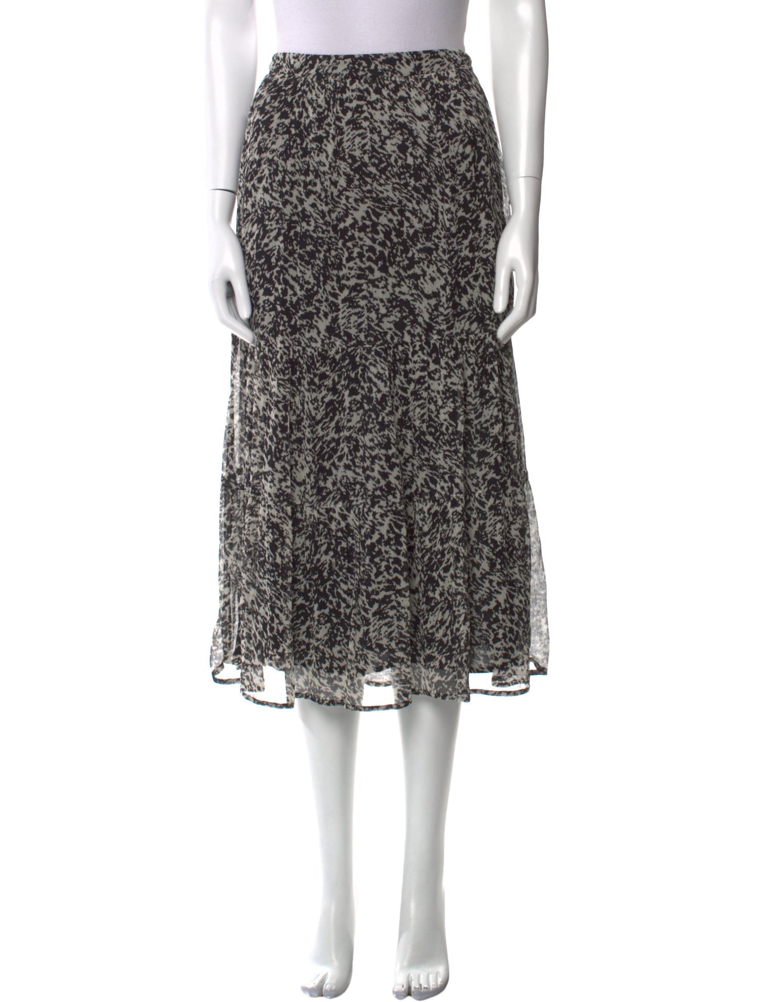 BA&SH Printed Midi Length Skirt