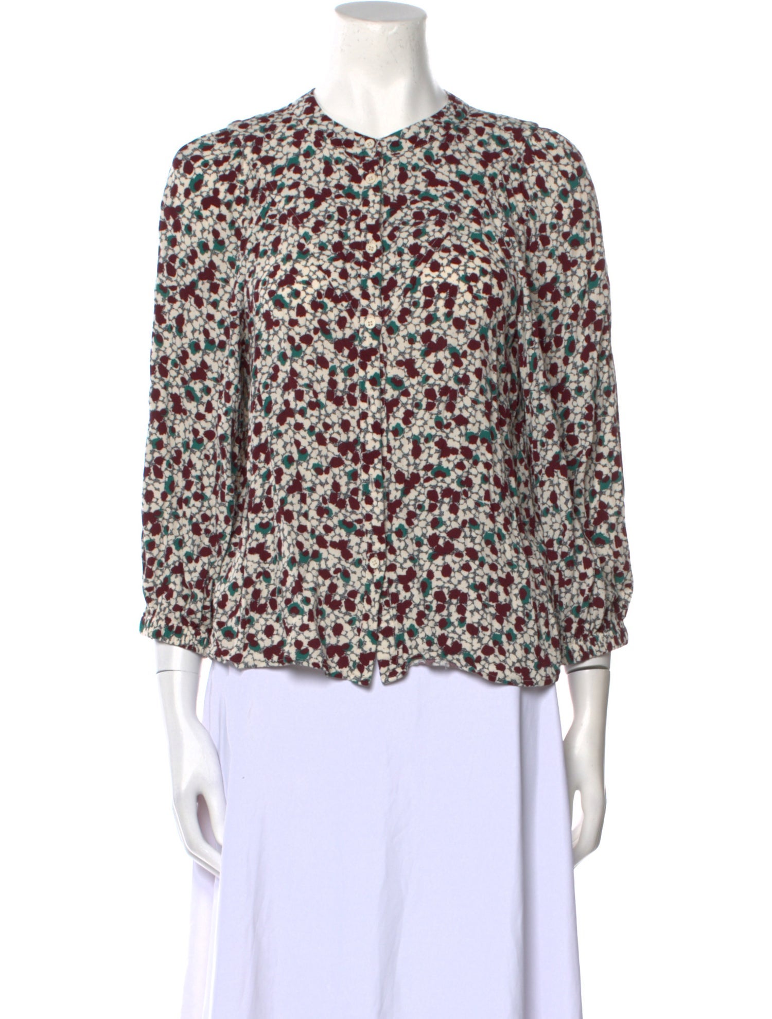 BA&SH Floral Print Crew Neck Blouse