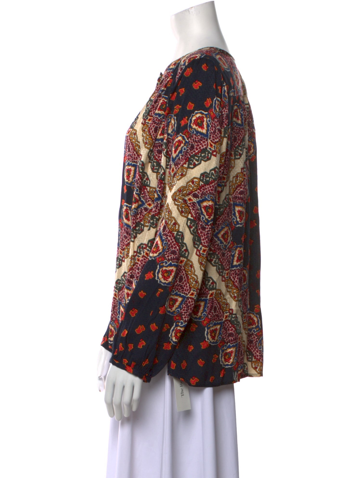 BA&SH Printed Crew Neck Blouse