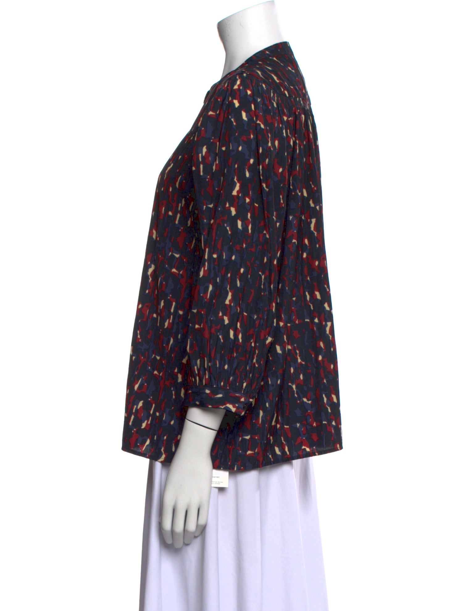 BA&SH Printed Mock Neck Blouse
