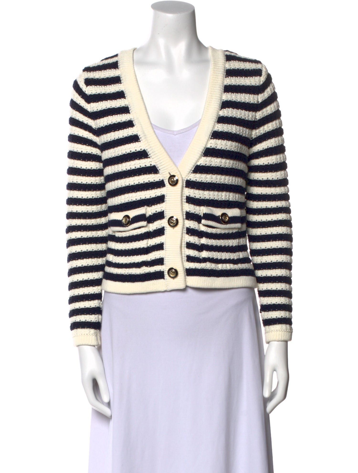 BA&SH Striped V-Neck Sweater
