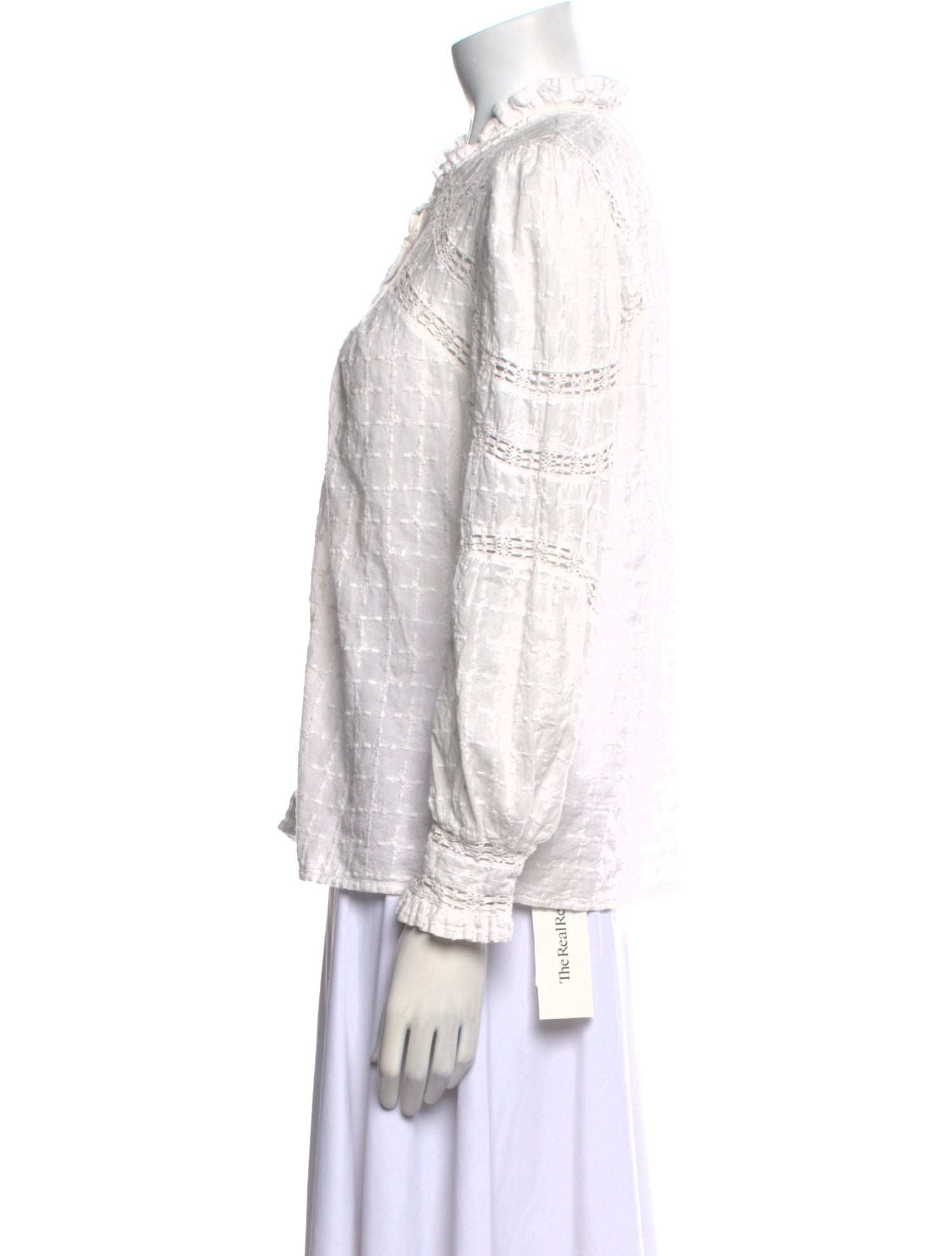 BA&SH Mock Neck Long Sleeve Button-Up Top