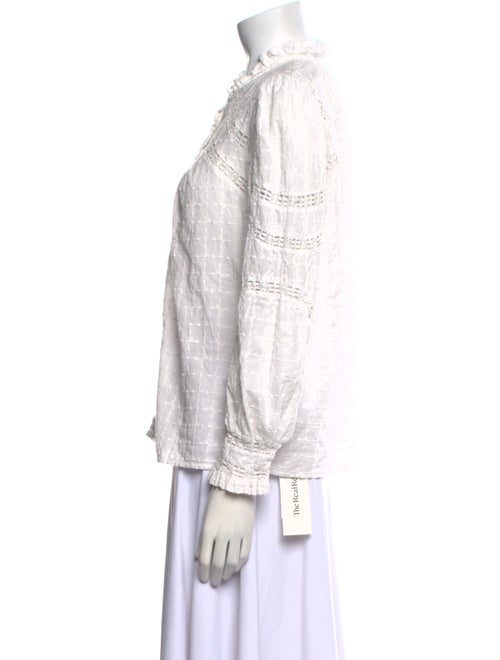 BA&SH Mock Neck Long Sleeve Button-Up Top