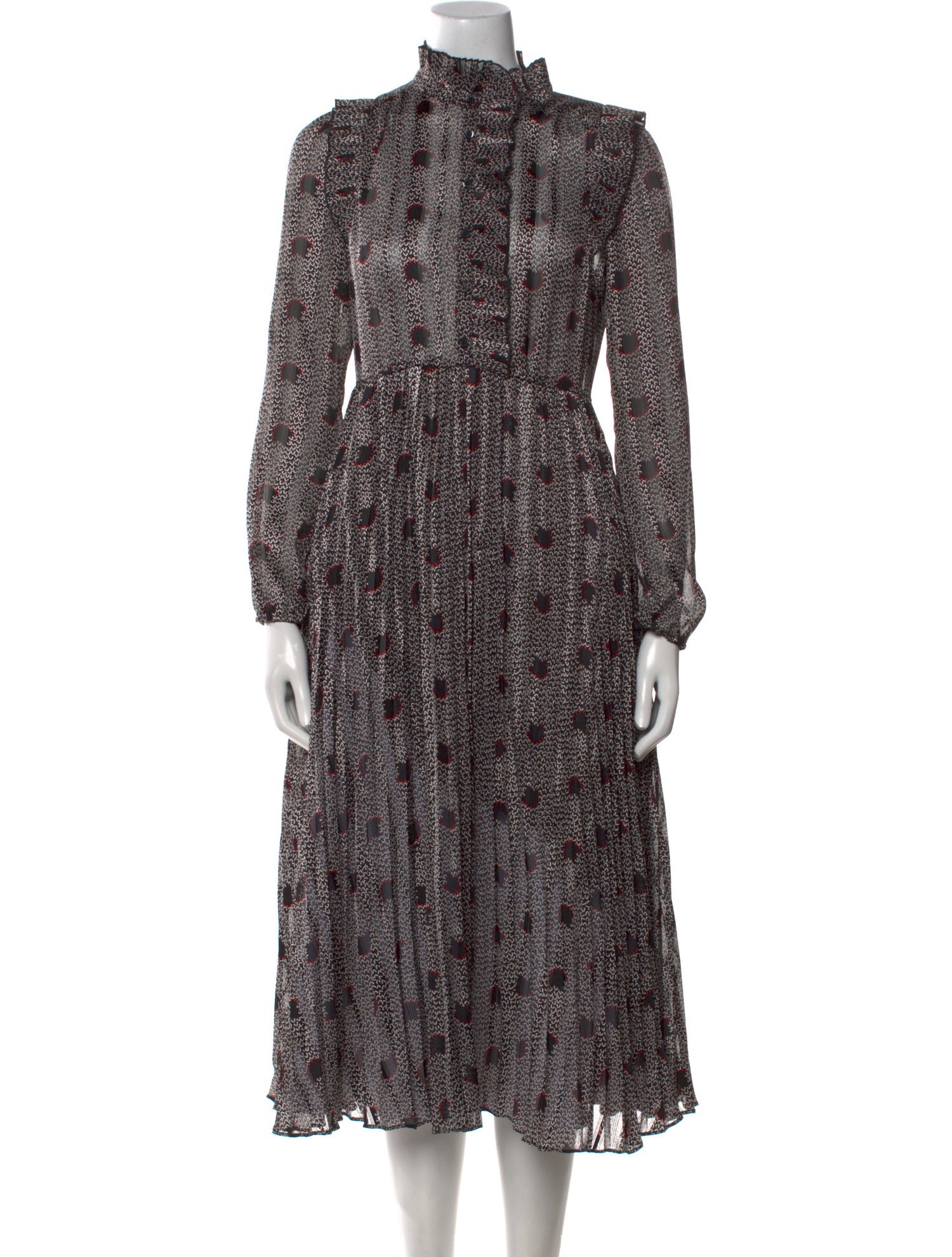 BA&SH Printed Midi Length Dress