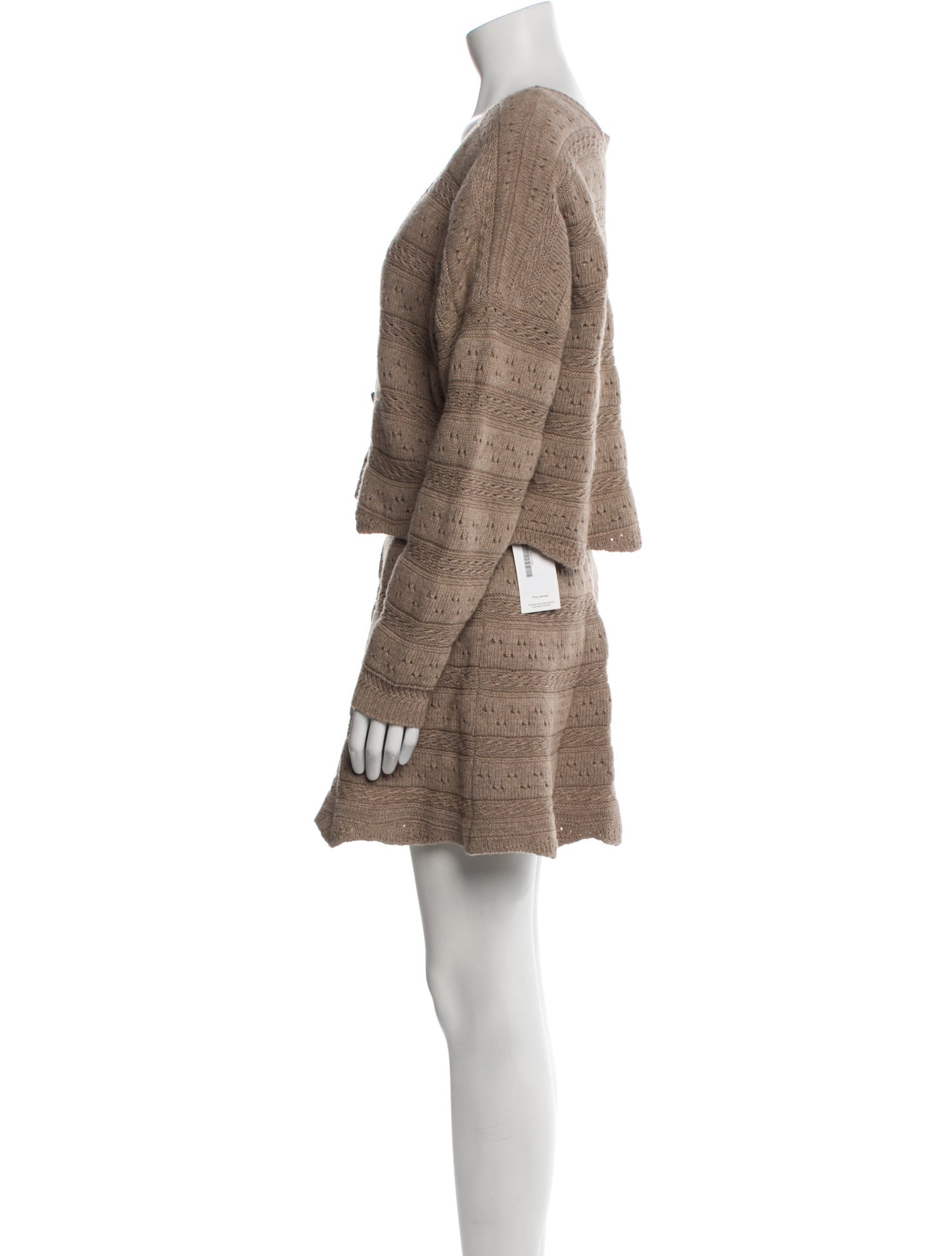 BA&SH Tweed Pattern Scalloped Accent Skirt Set