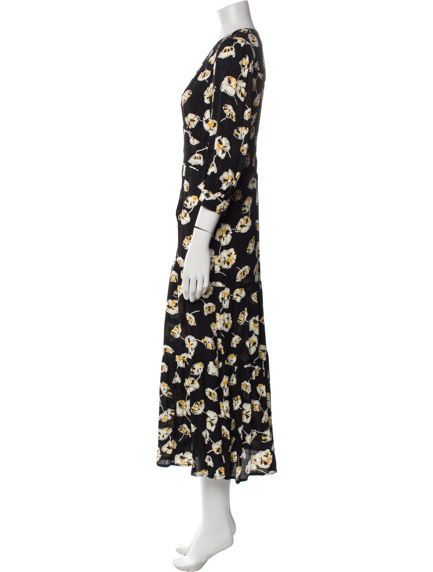 BA&SH Floral Print Long Dress