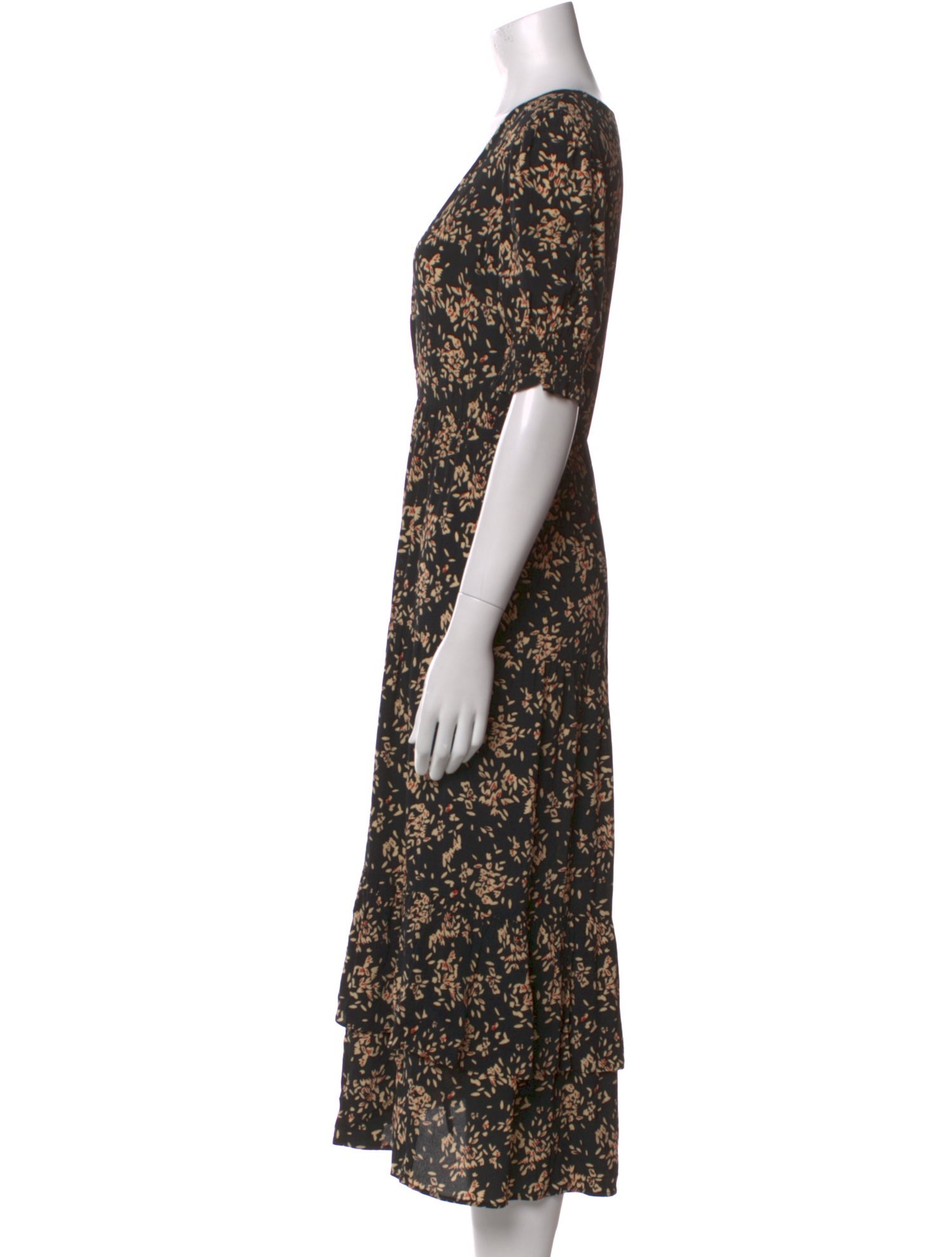 BA&SH Floral Print Midi Length Dress