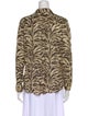 BA&SH Animal Print Long Sleeve Button-Up Top