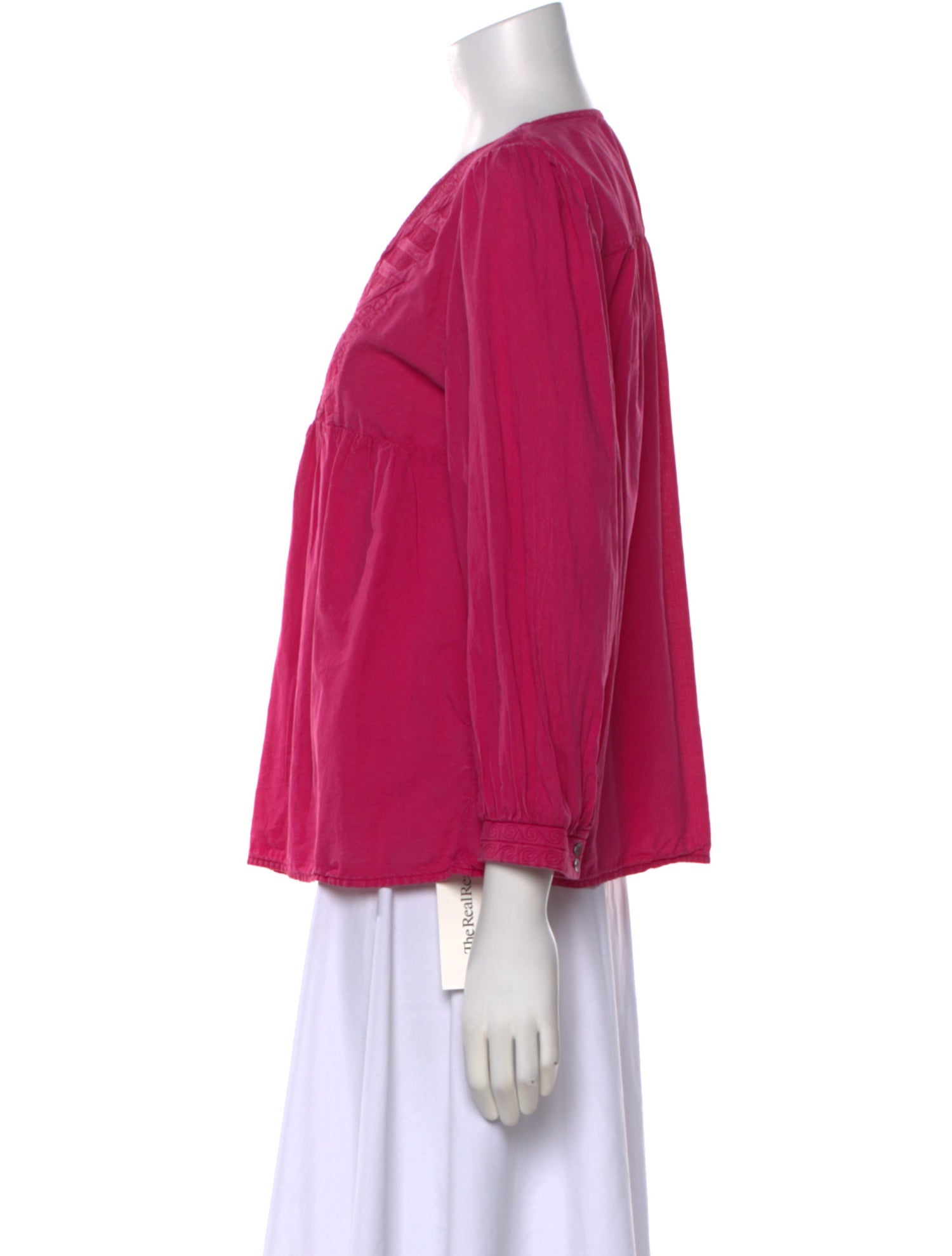 BA&SH V-Neck Three-Quarter Sleeve Blouse