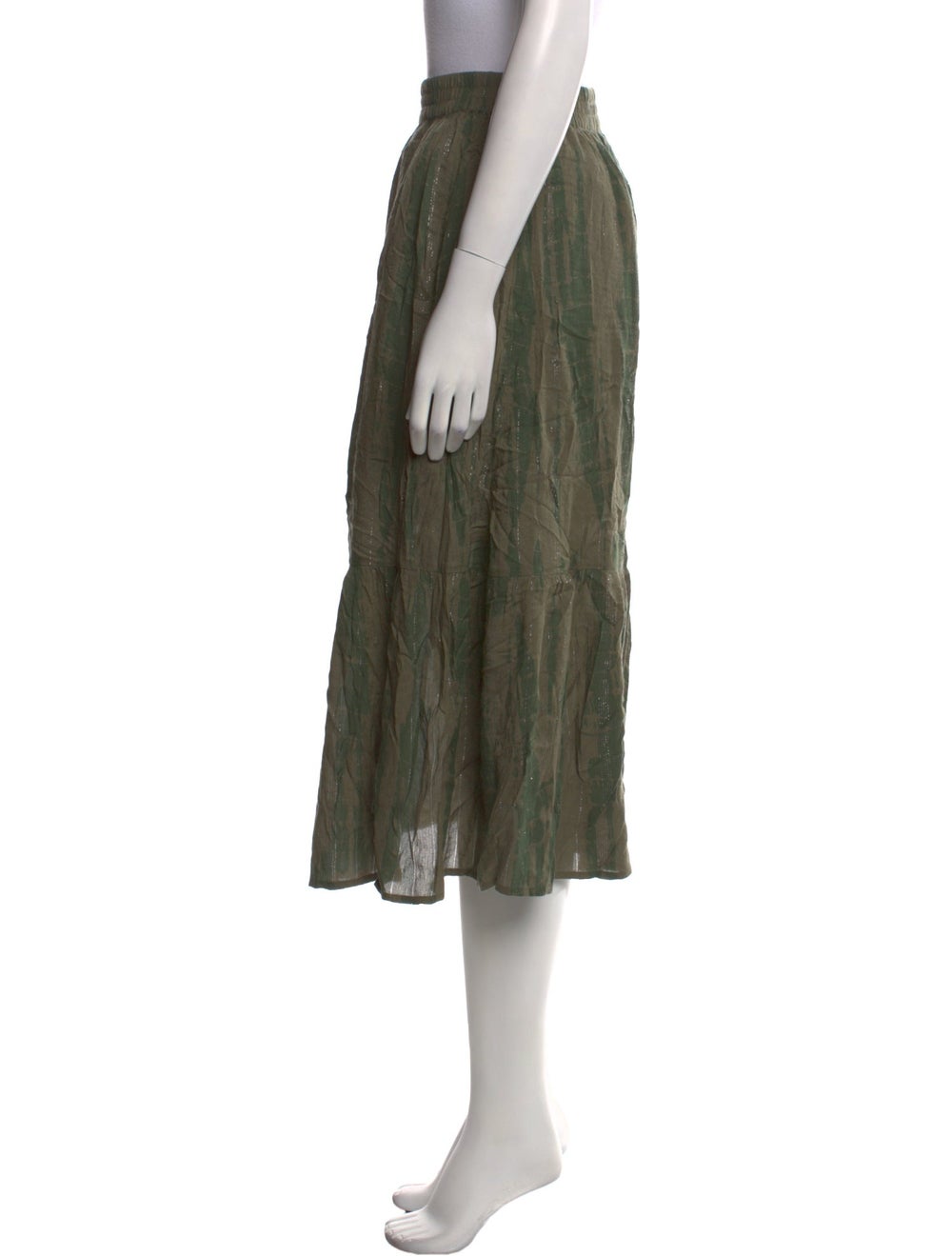 Ba&Sh Skirt Green Printed Elasticized Waist - image 2