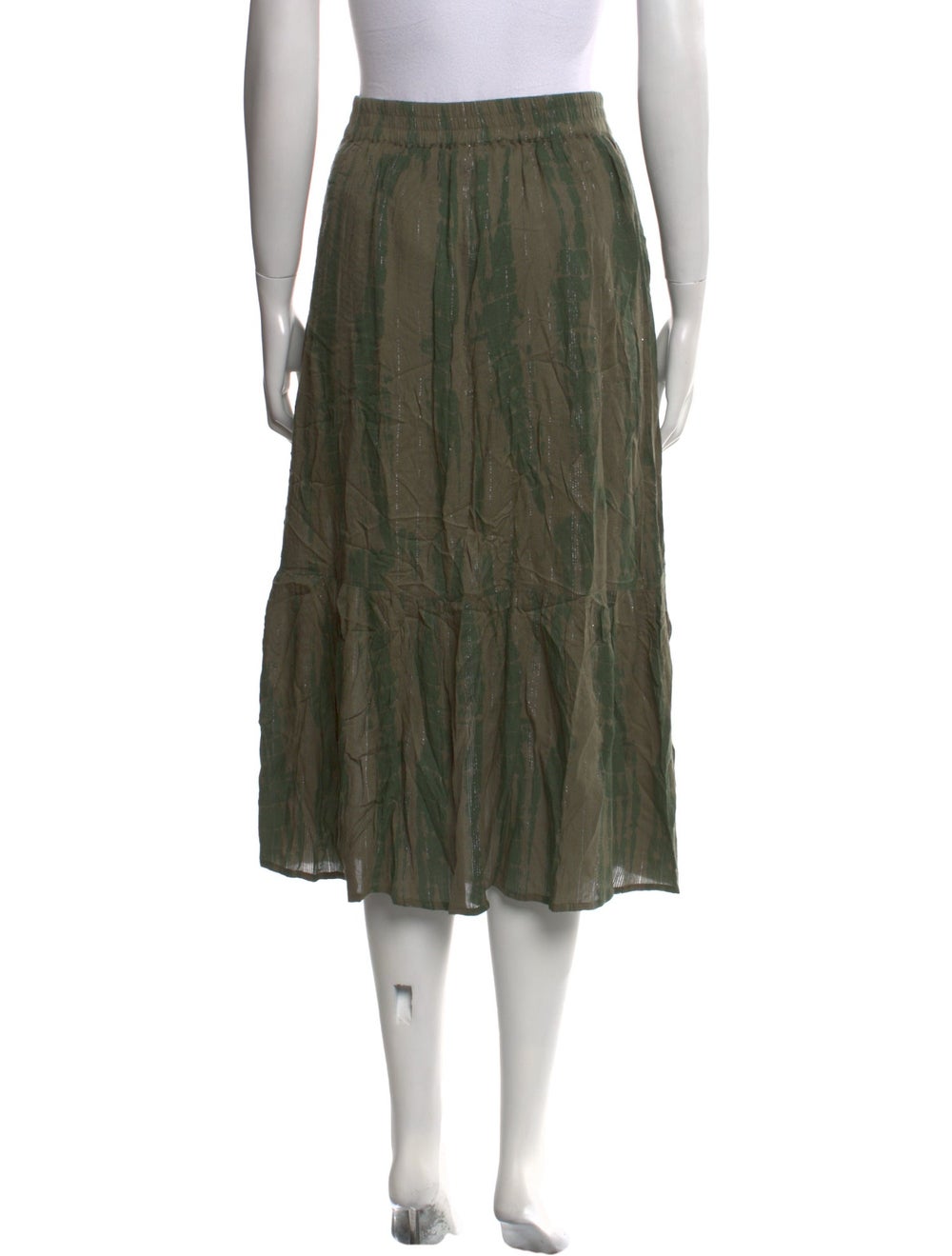 Ba&Sh Skirt Green Printed Elasticized Waist - image 3