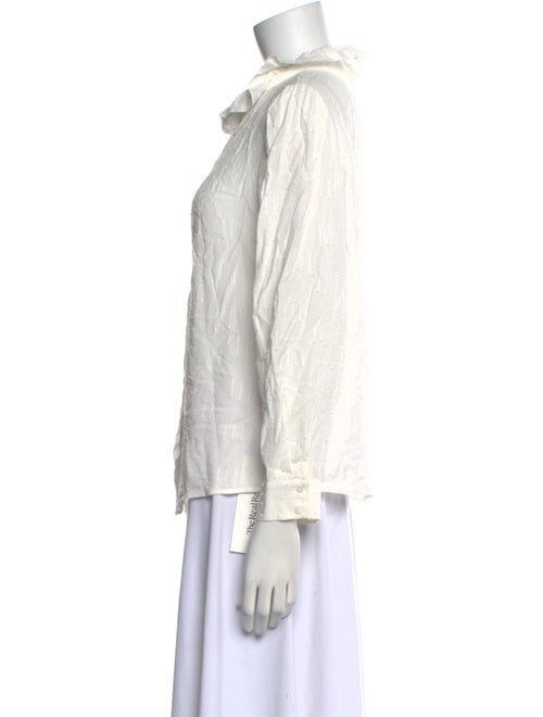 BA&SH Mock Neck Long Sleeve Button-Up Top