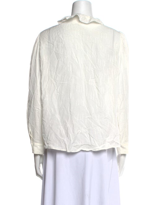 BA&SH Mock Neck Long Sleeve Button-Up Top