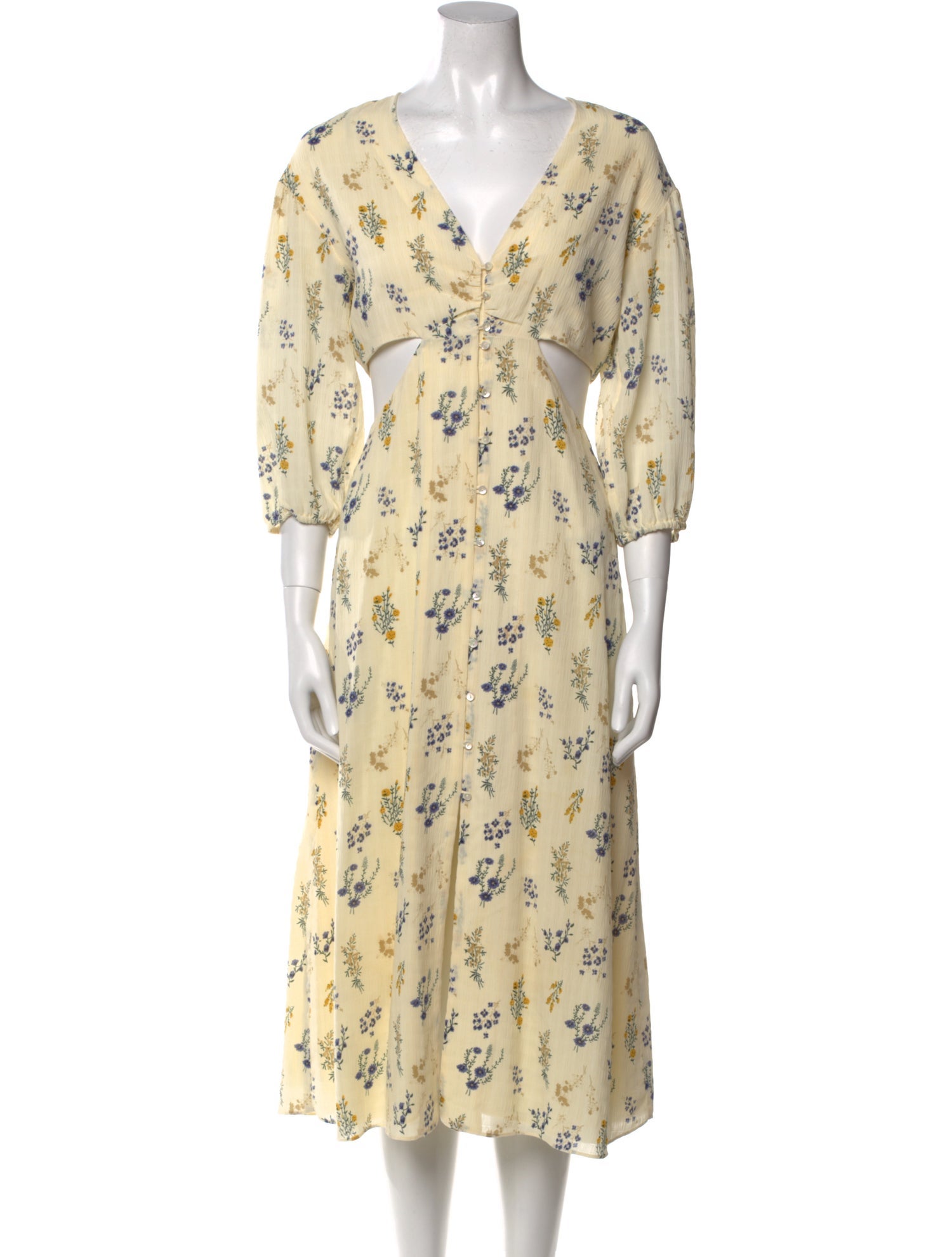 BA&SH Floral Print Long Dress