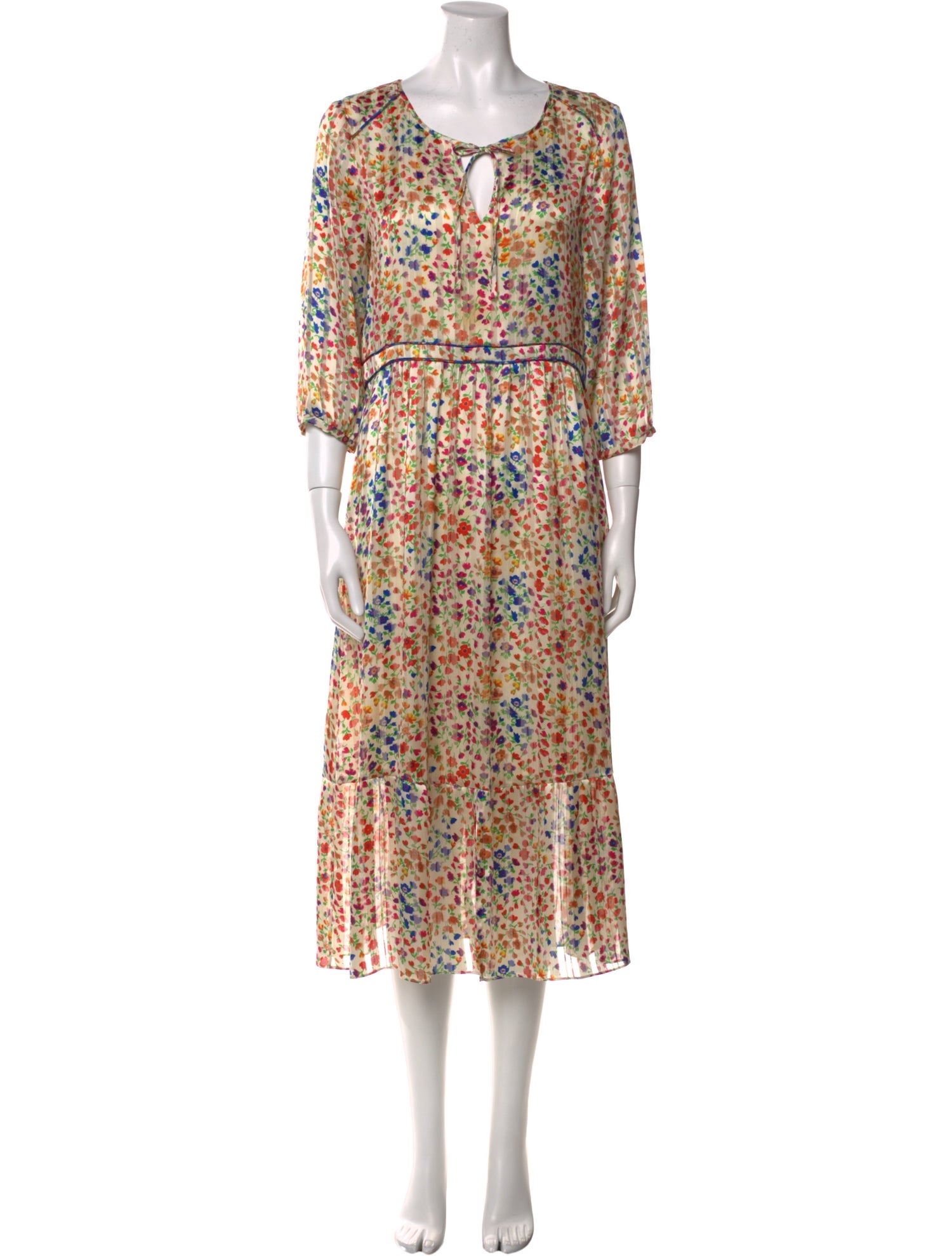 BA&SH Floral Print Long Dress