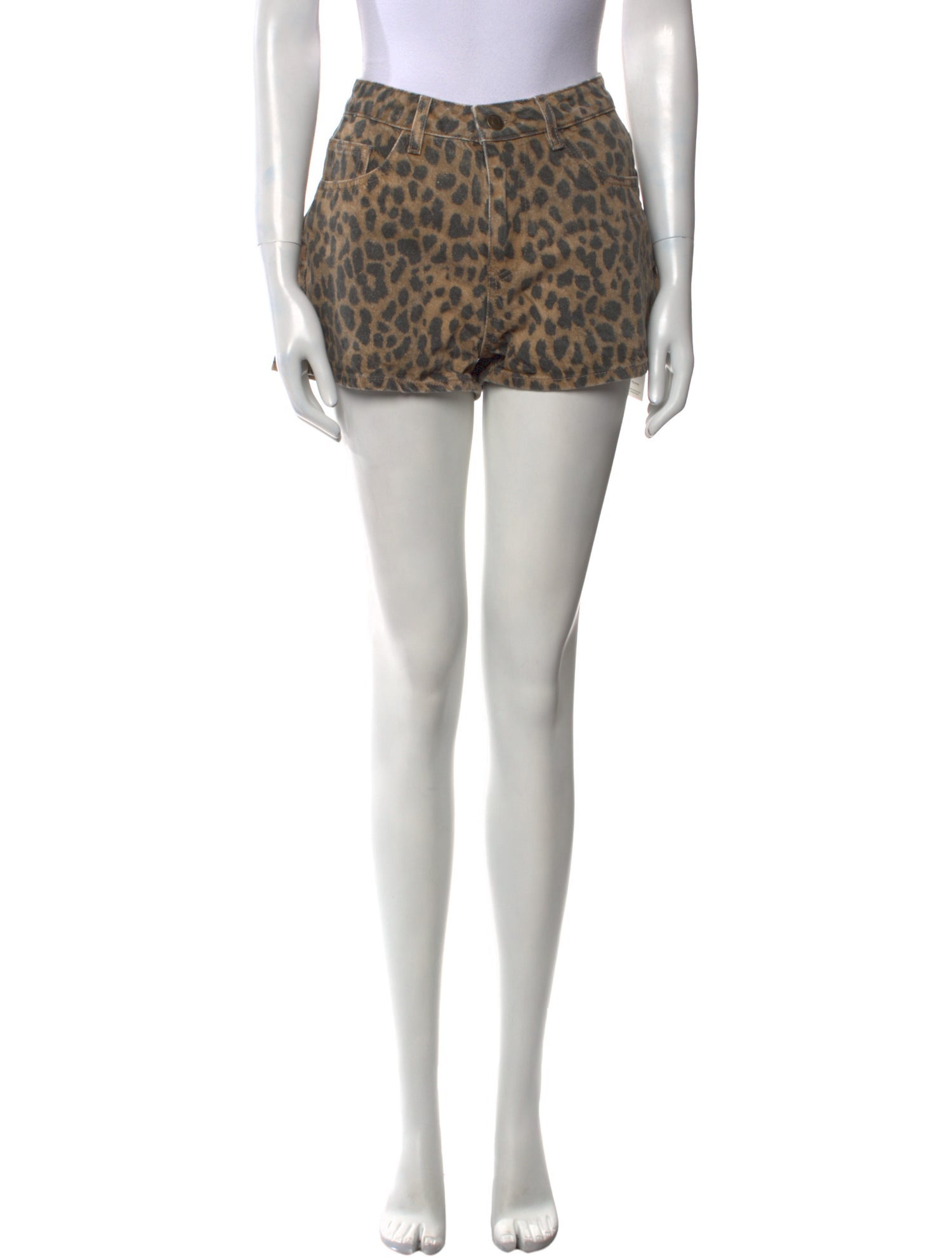 BA&SH Animal Print Mini Shorts