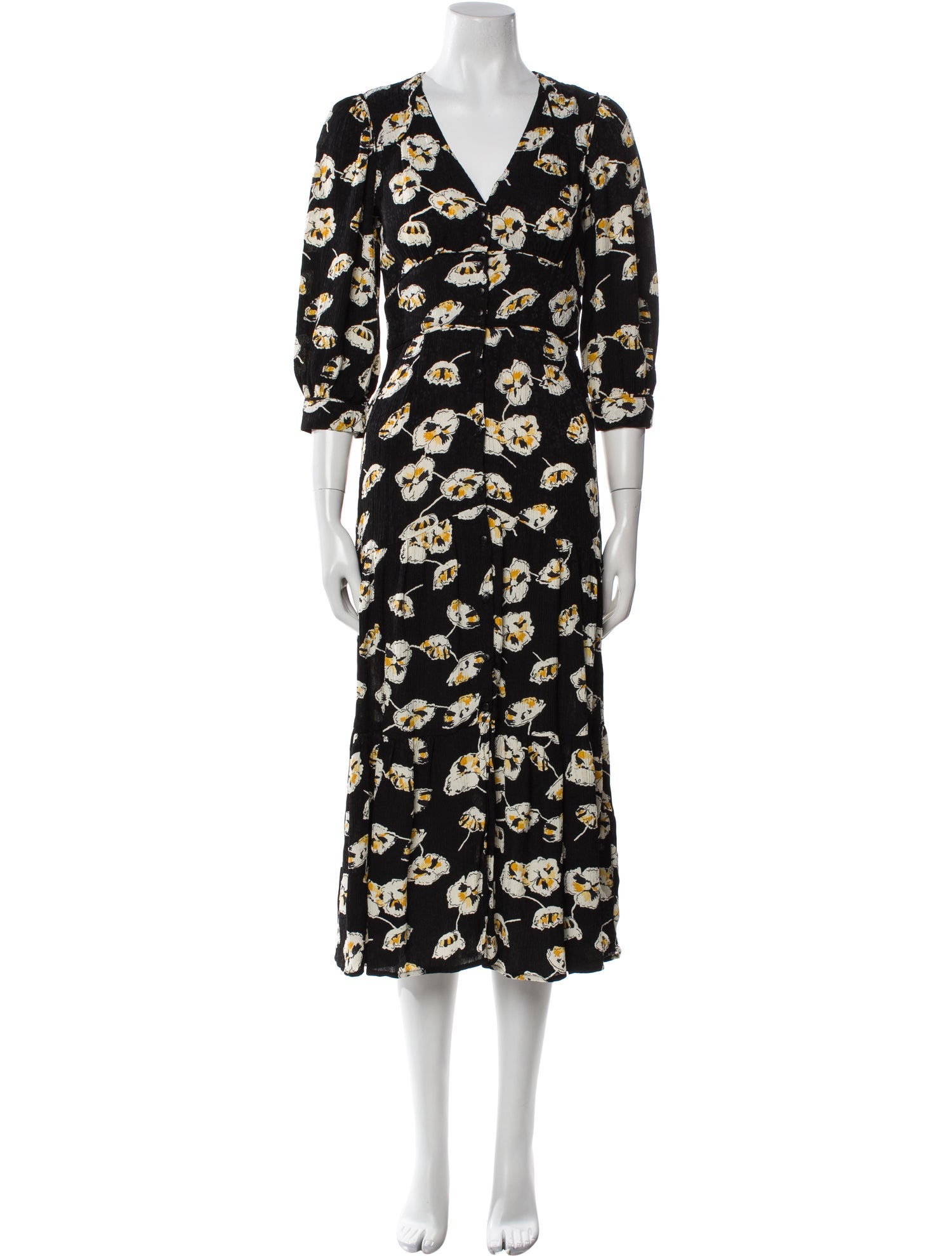 BA&SH Floral Print Long Dress