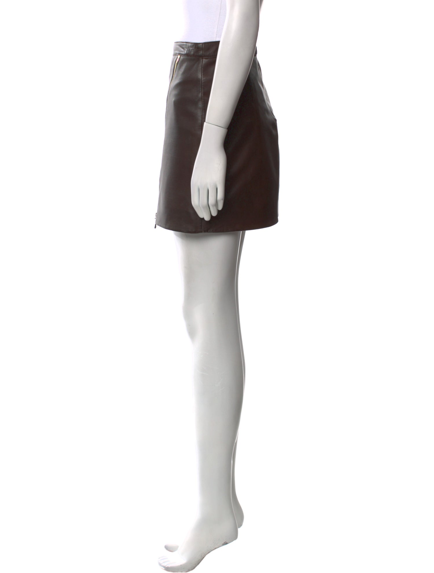 BA&SH Lamb Leather Mini Skirt
