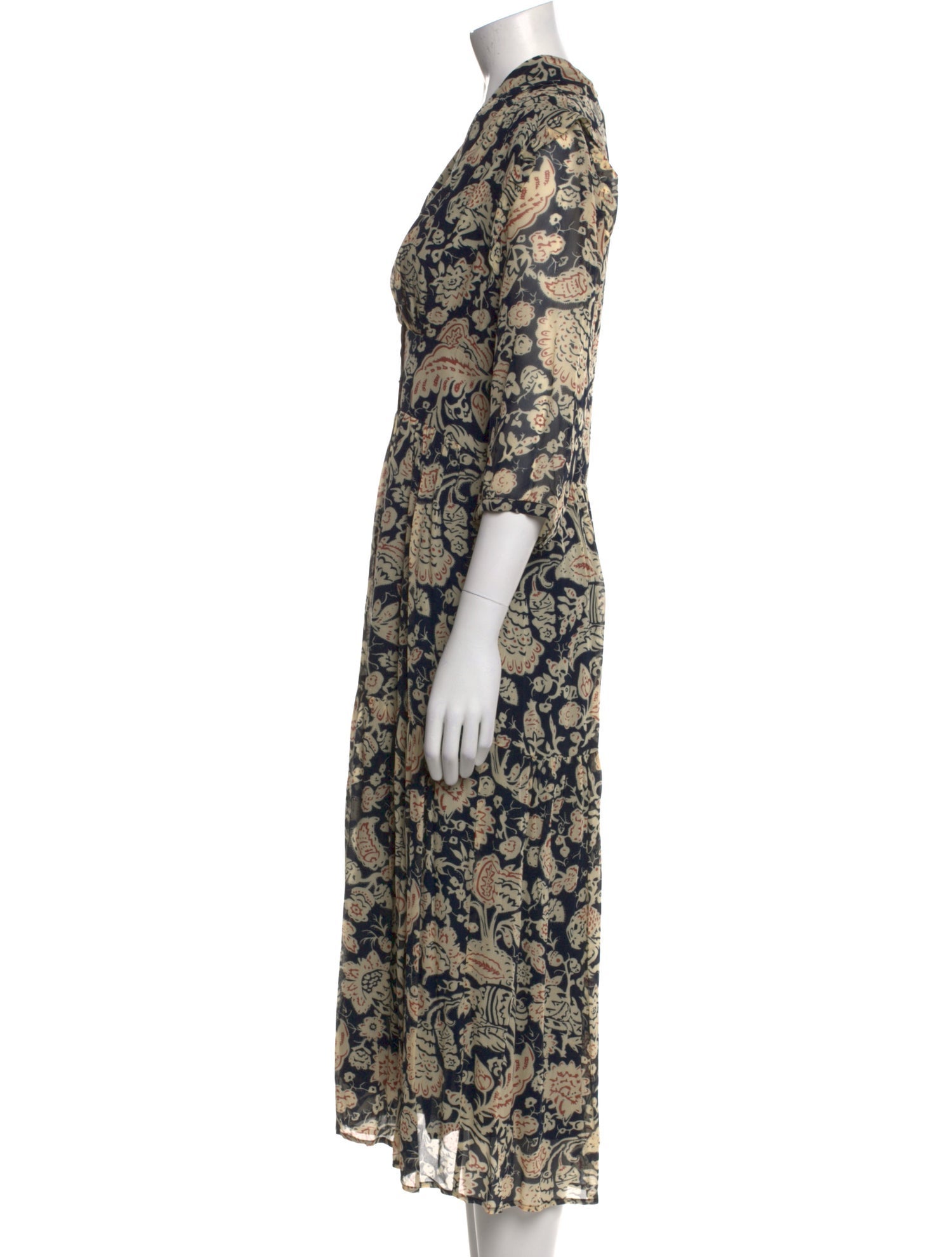 BA&SH Floral Print Long Dress w/ Tags