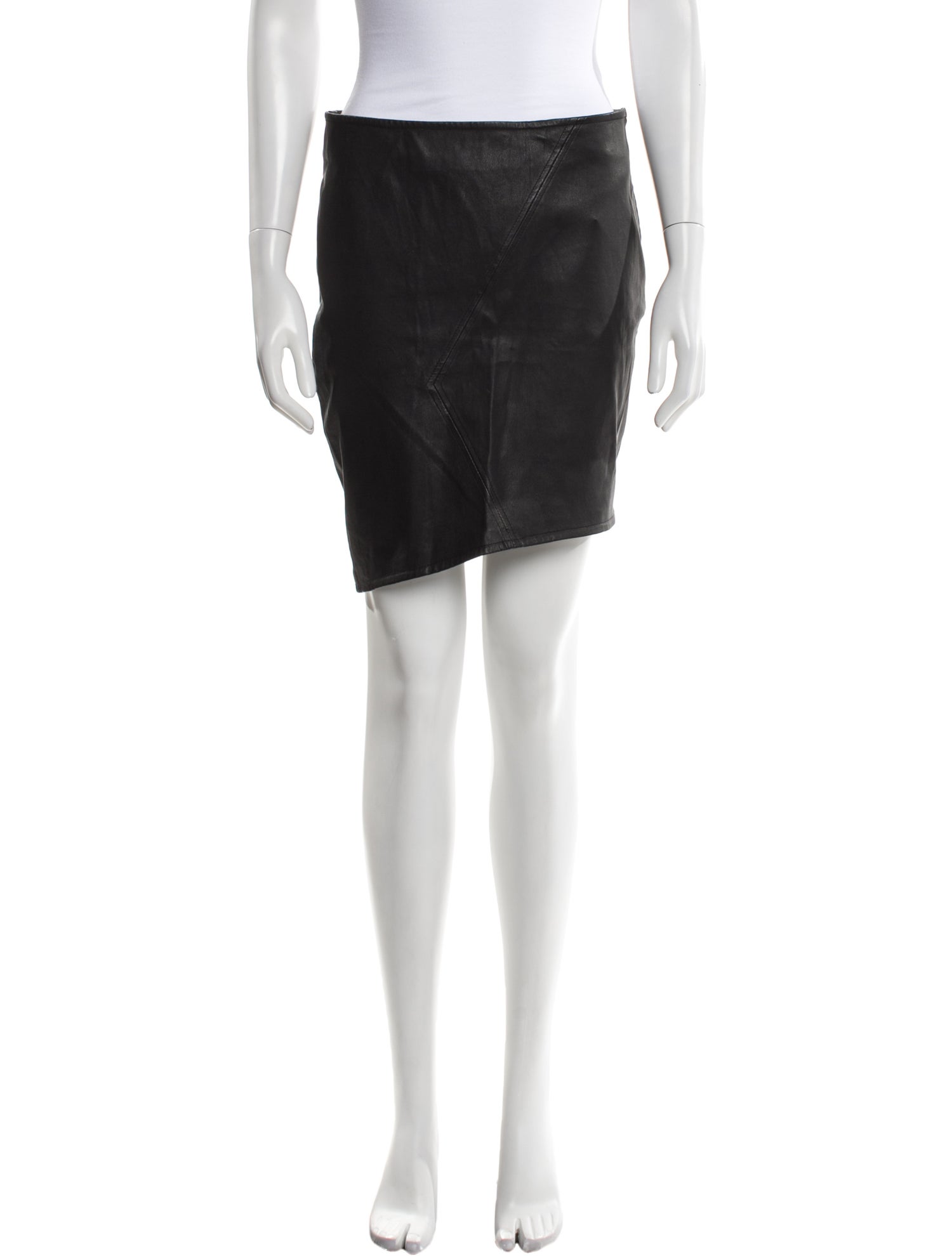 BA&SH Lamb Leather Mini Skirt