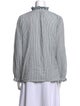 BA&SH Striped Mock Neck Button-Up Top