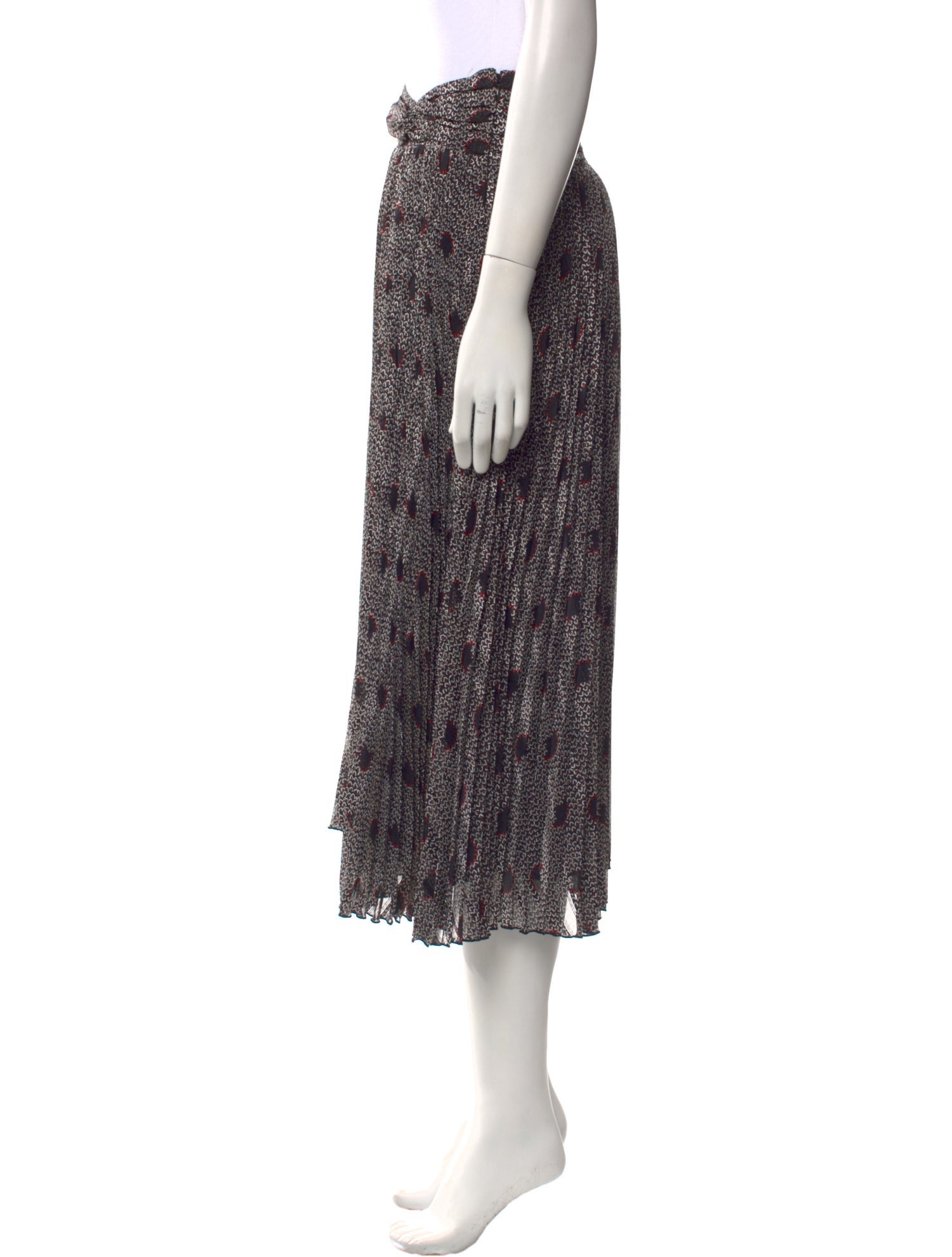 BA&SH Printed Midi Length Skirt