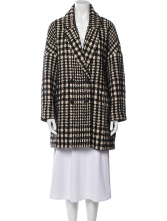BA&SH Wool Houndstooth Print Peacoat