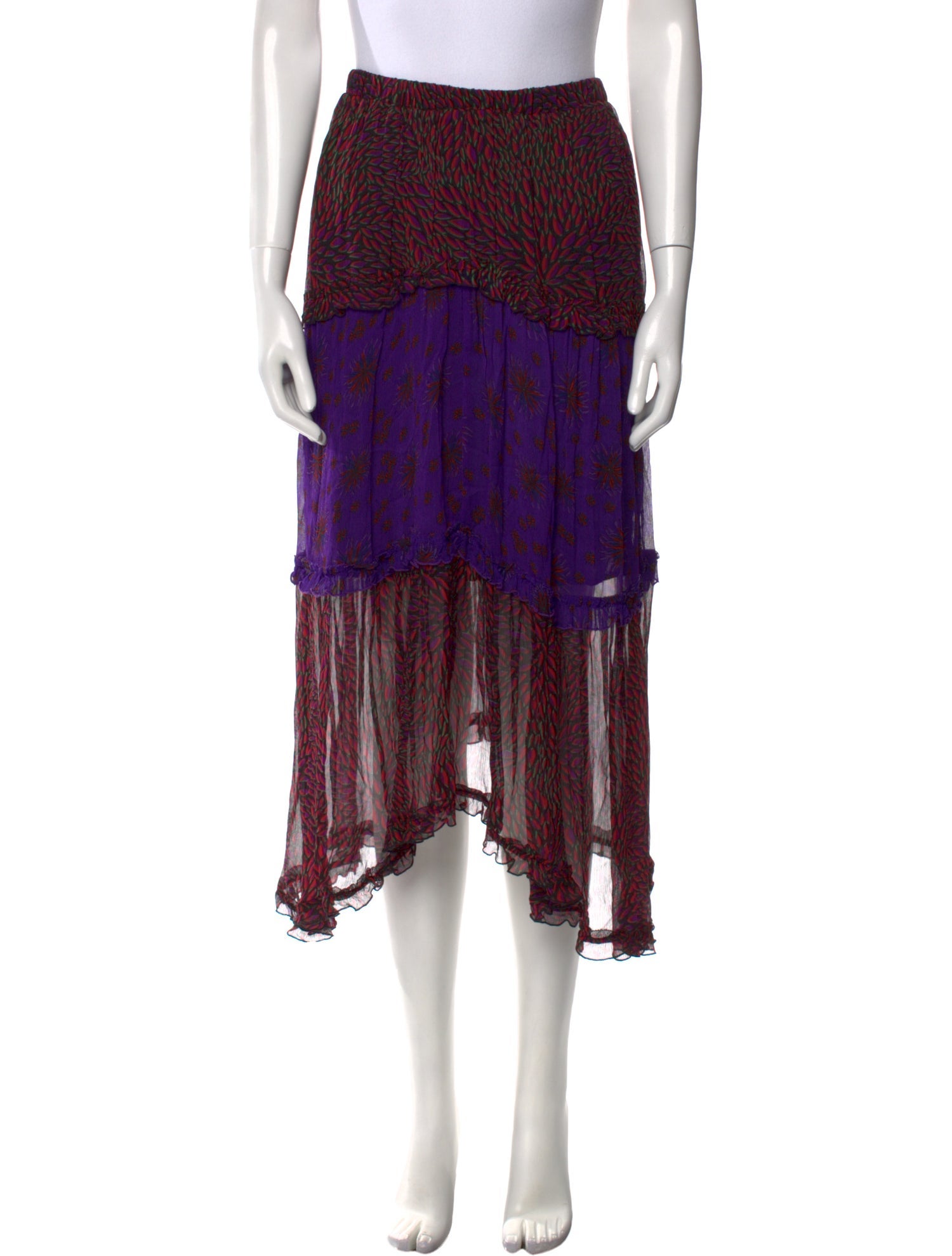 BA&SH Printed Midi Length Skirt w/ Tags