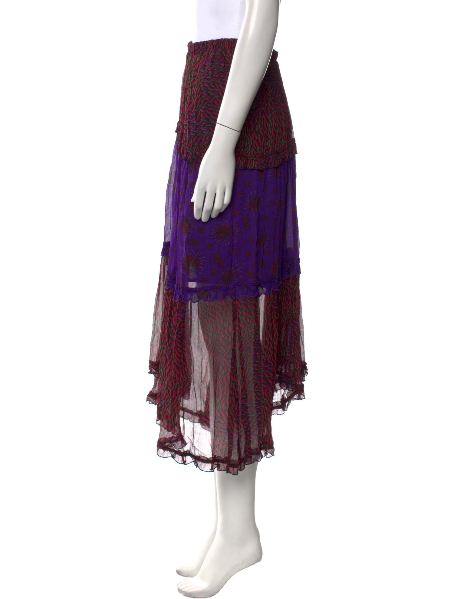 BA&SH Printed Midi Length Skirt w/ Tags