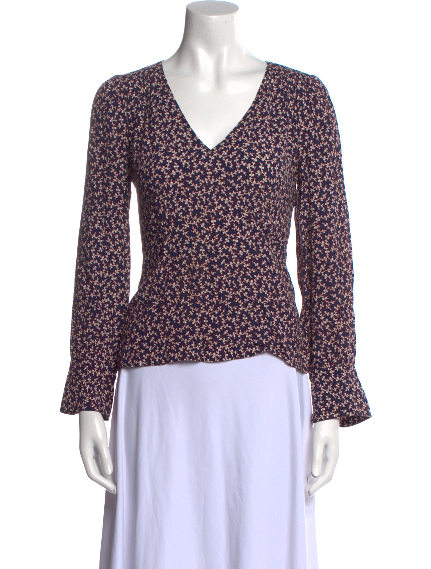 BA&SH Printed V-Neck Blouse