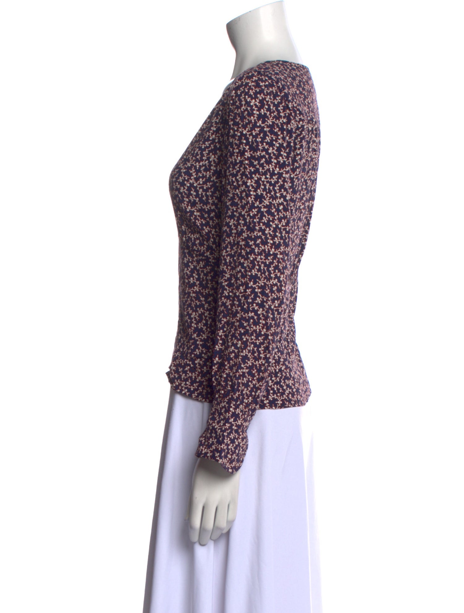 BA&SH Printed V-Neck Blouse