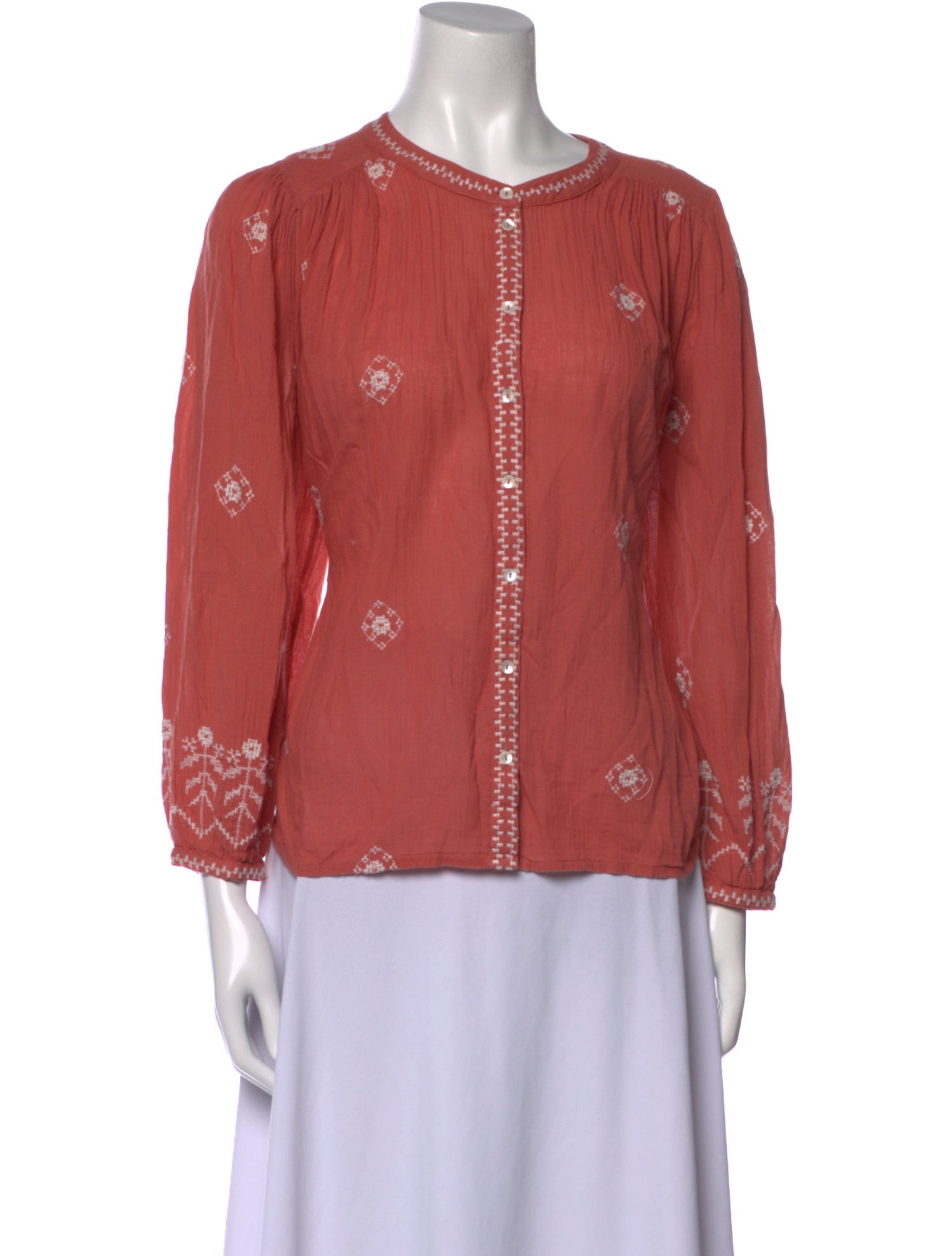 BA&SH Printed Crew Neck Blouse