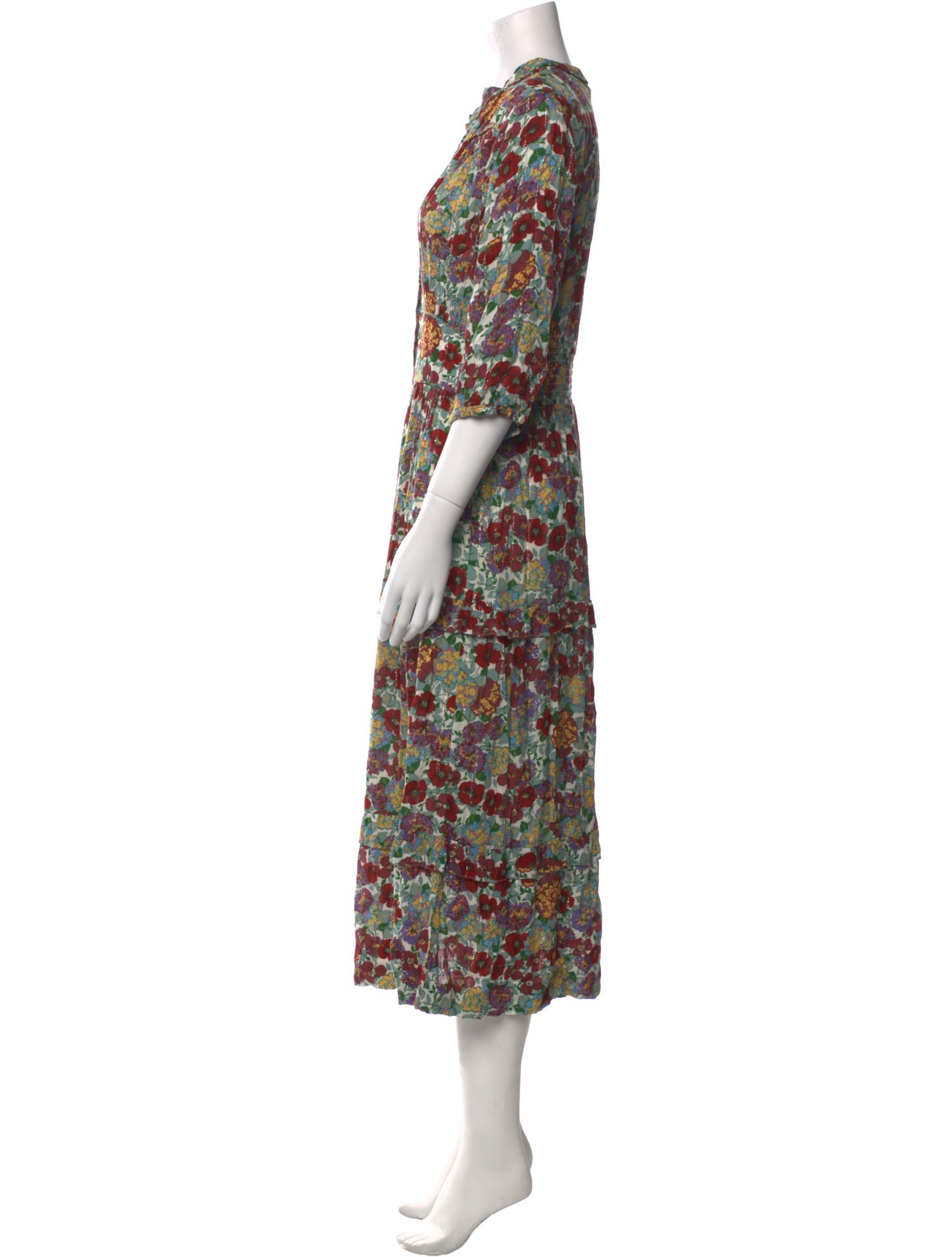 BA&SH Floral Print Long Dress