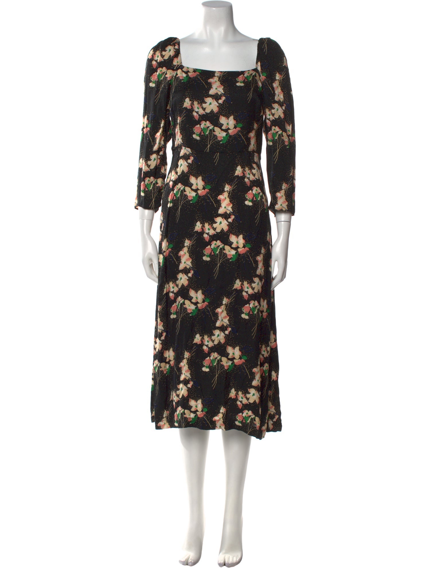 BA&SH Floral Print Long Dress