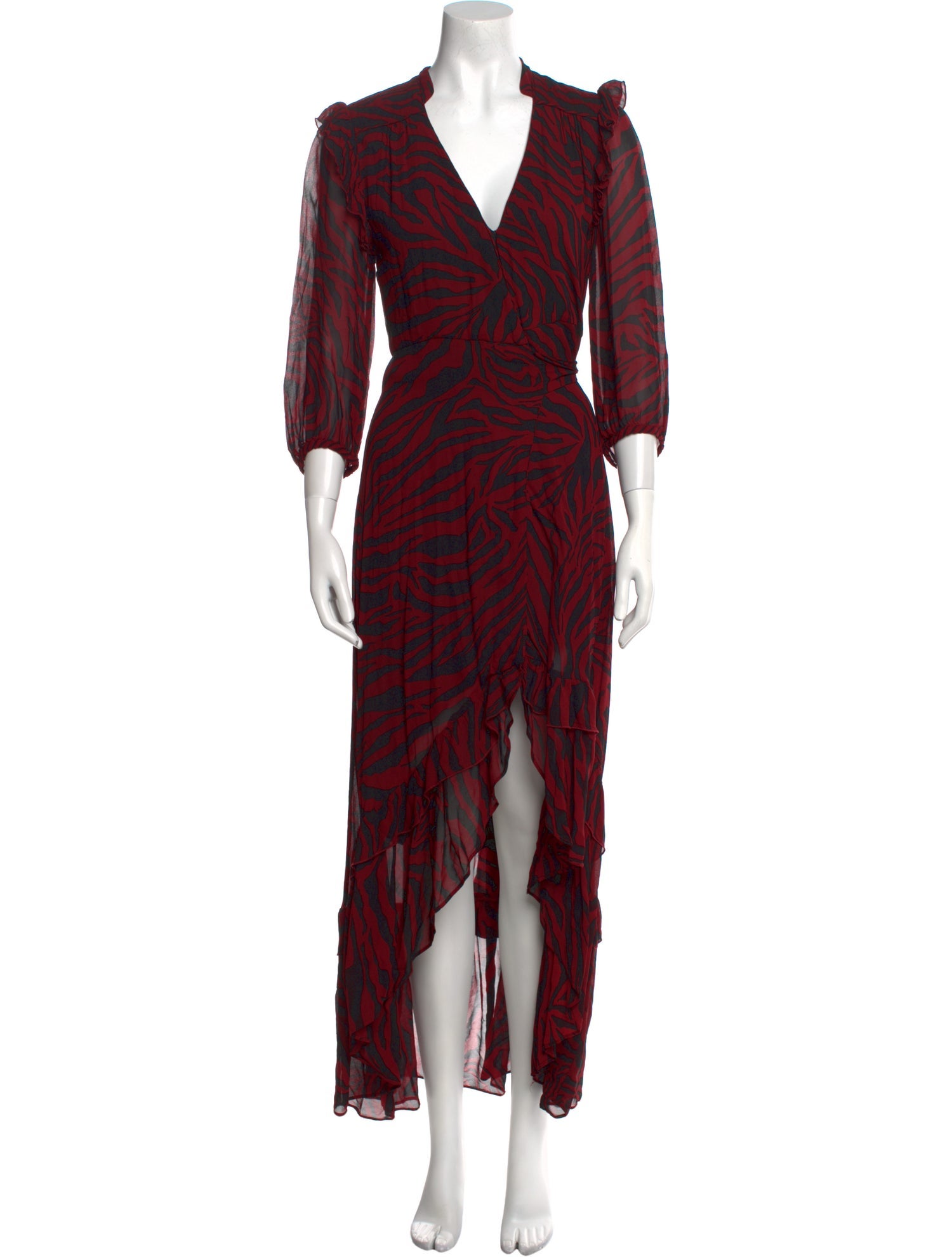 BA&SH Animal Print Long Dress