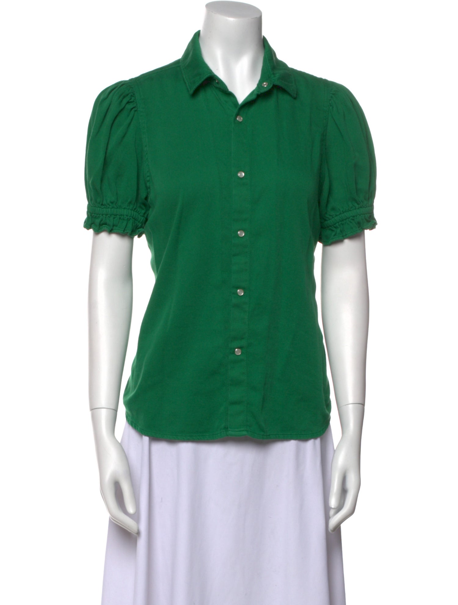 BA&SH Short Sleeve Button-Up Top