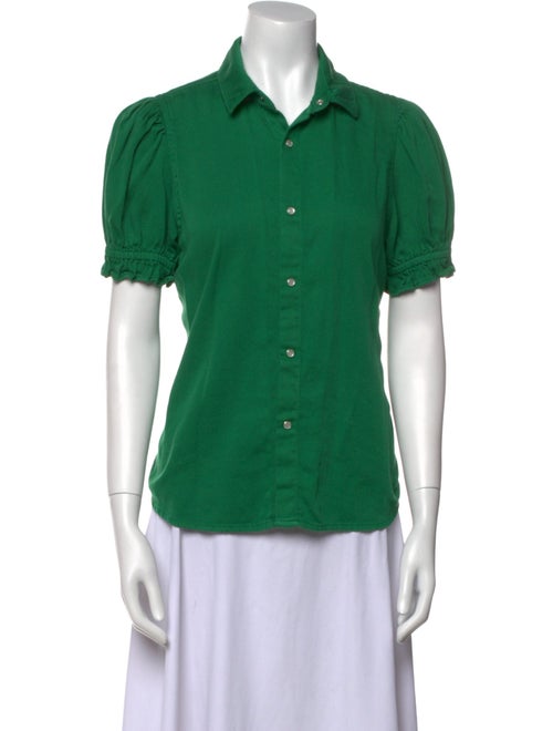 BA&SH Short Sleeve Button-Up Top