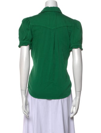 BA&SH Short Sleeve Button-Up Top