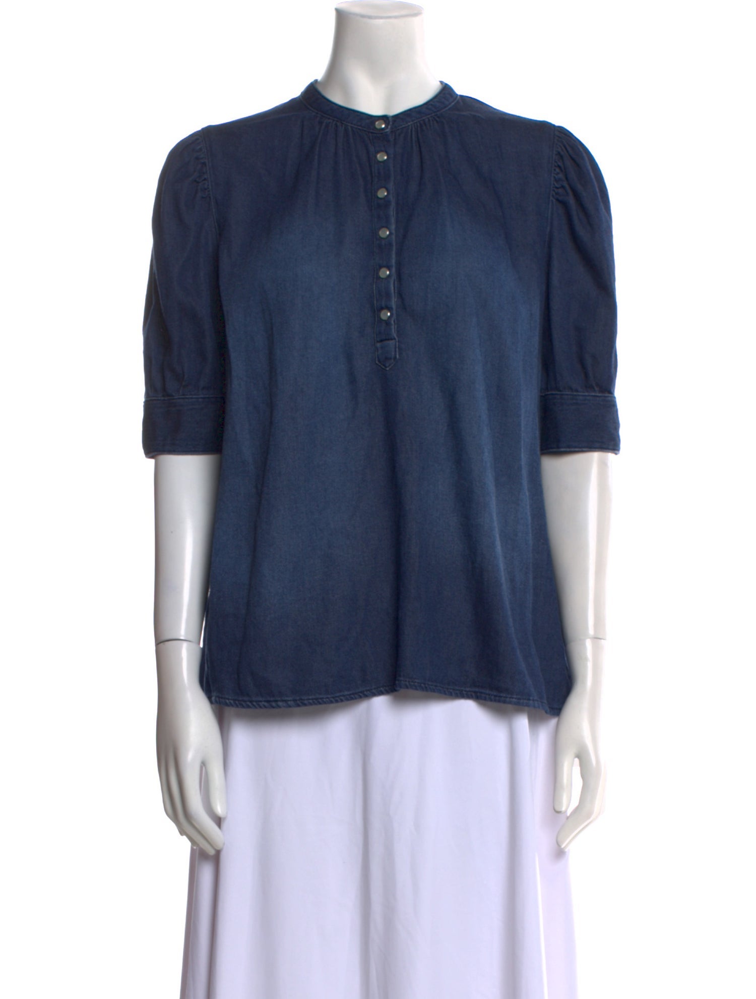 BA&SH Mock Neck Three-Quarter Sleeve Blouse